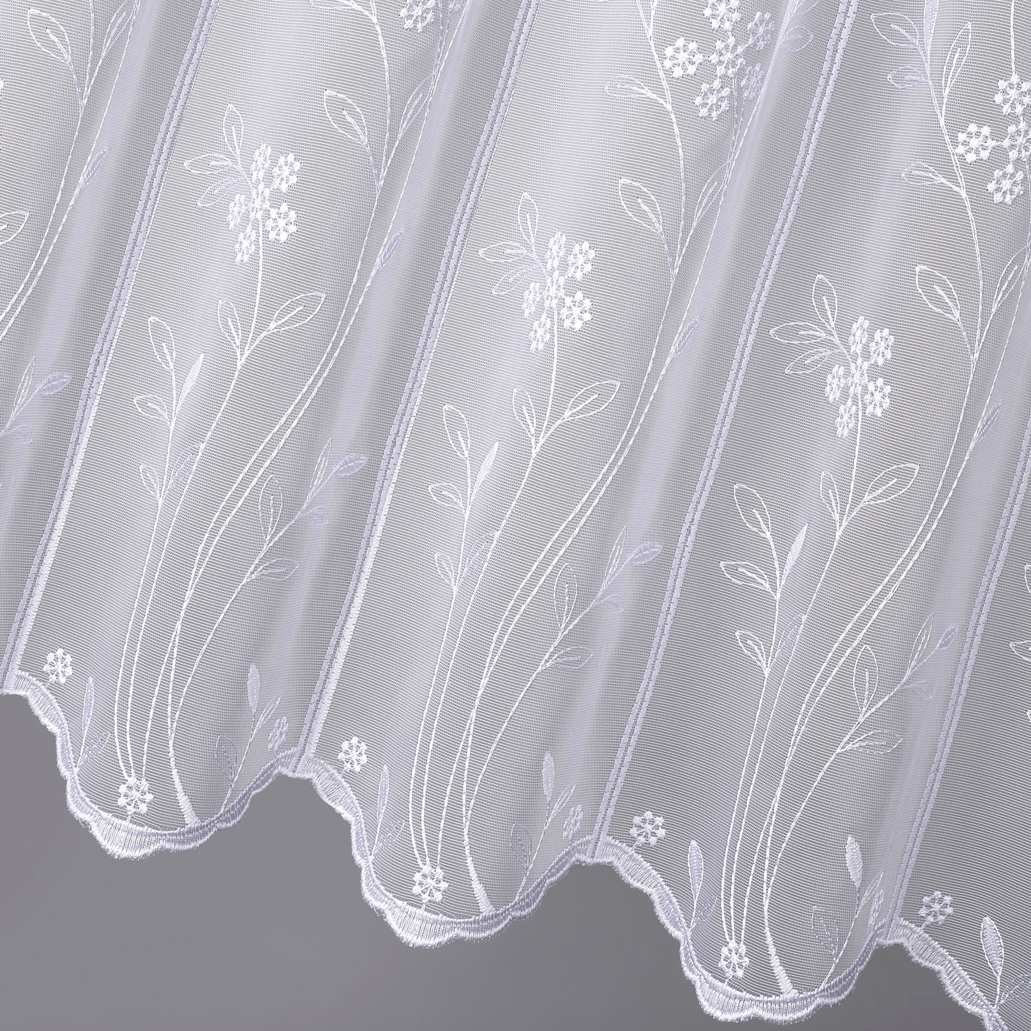 Gerster Rideau à vitres »Arina« Orifices de passage 1 cuis tlg. Bistro brodé avec broderie florale