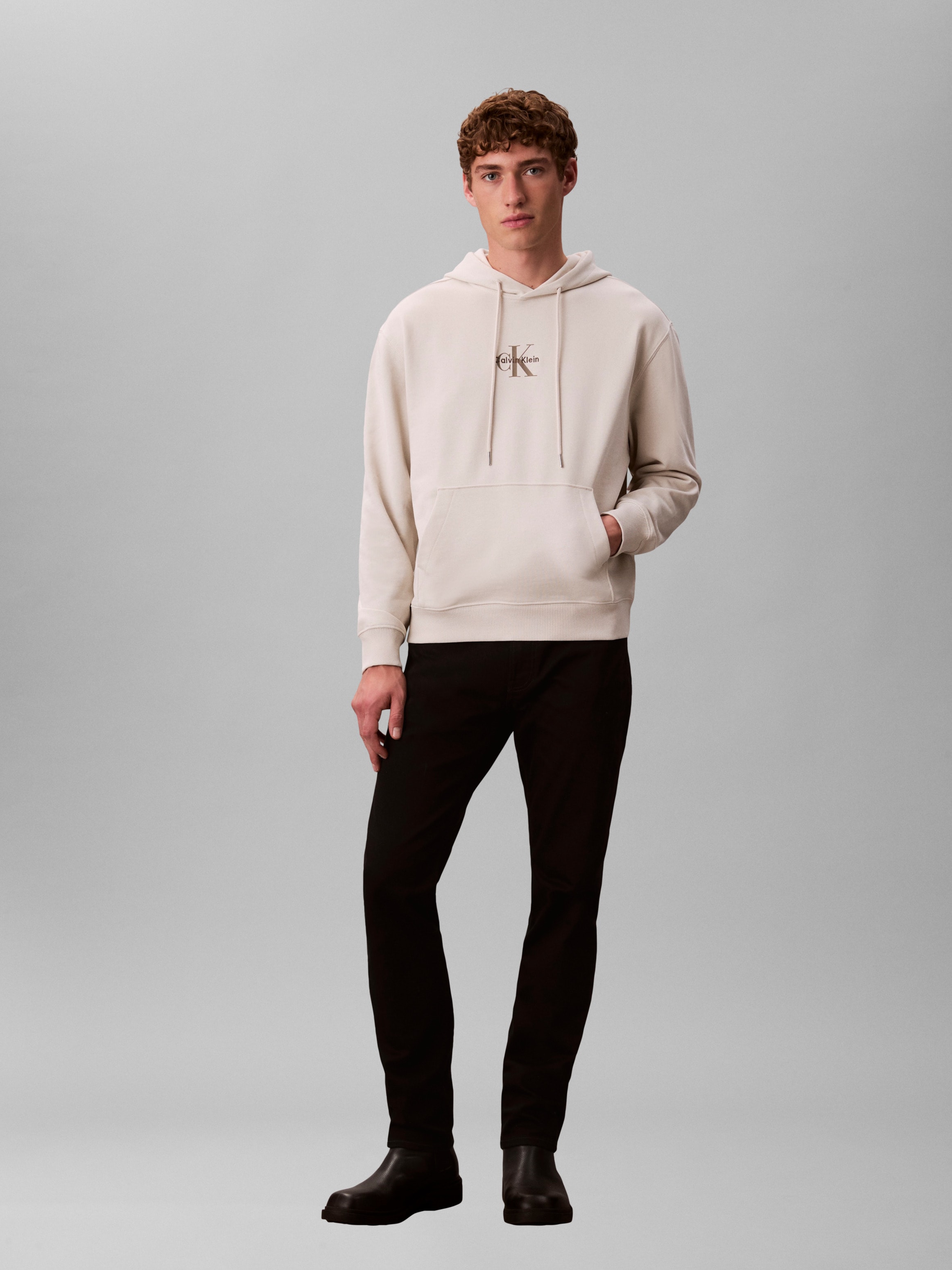 Calvin Klein Jeans Sweatshirt »LS EU 350TERRY MICRO MONOLOGO HO«, Kapuze, regular fit
