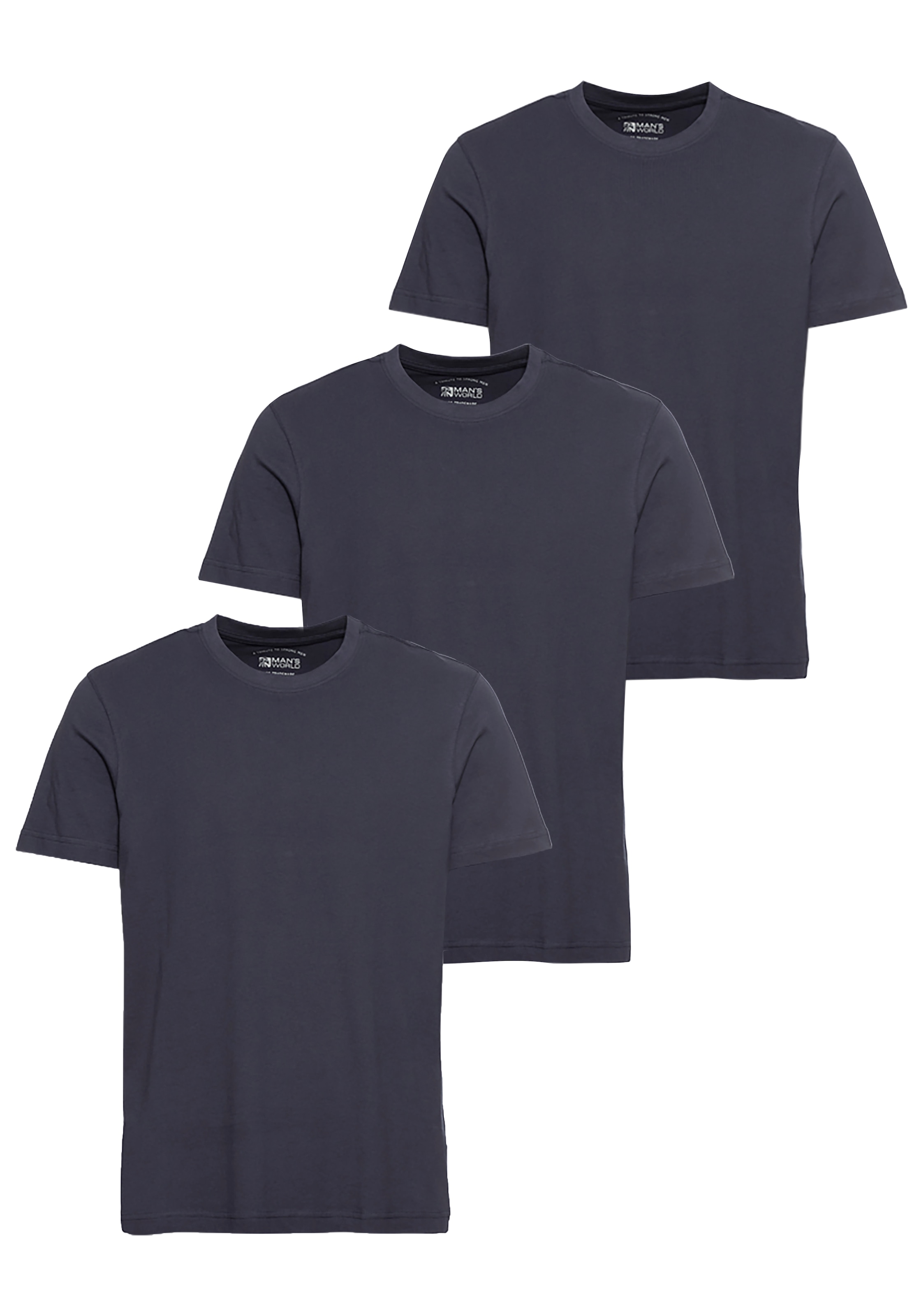 Man's World T-Shirt, (Packung, 3 tlg., 3er-Pack), perfekt als Unterzieh- T-shirt