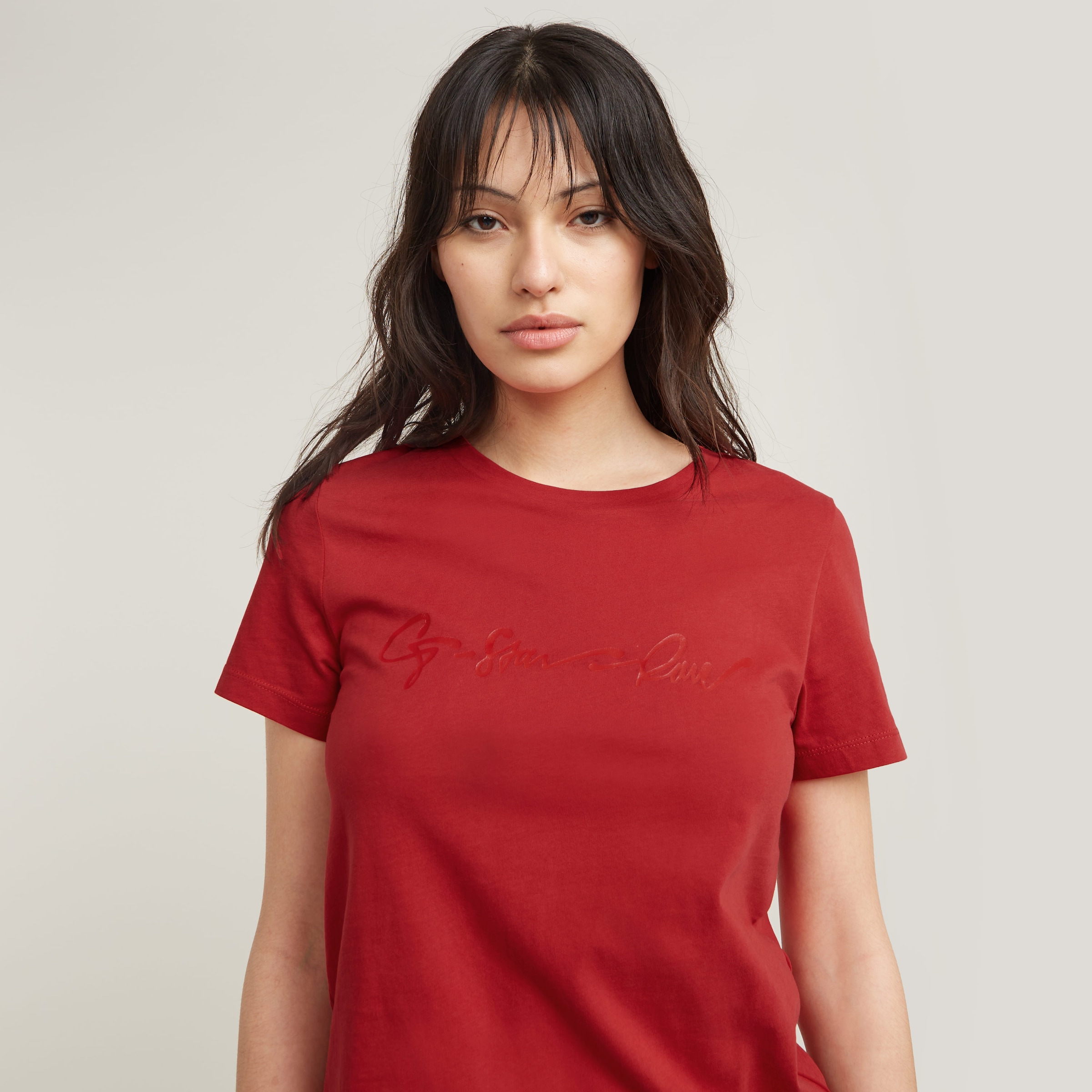 G-STAR T-Shirt »G-Script Shiny R«, mit Ton-in-Ton Schriftzug