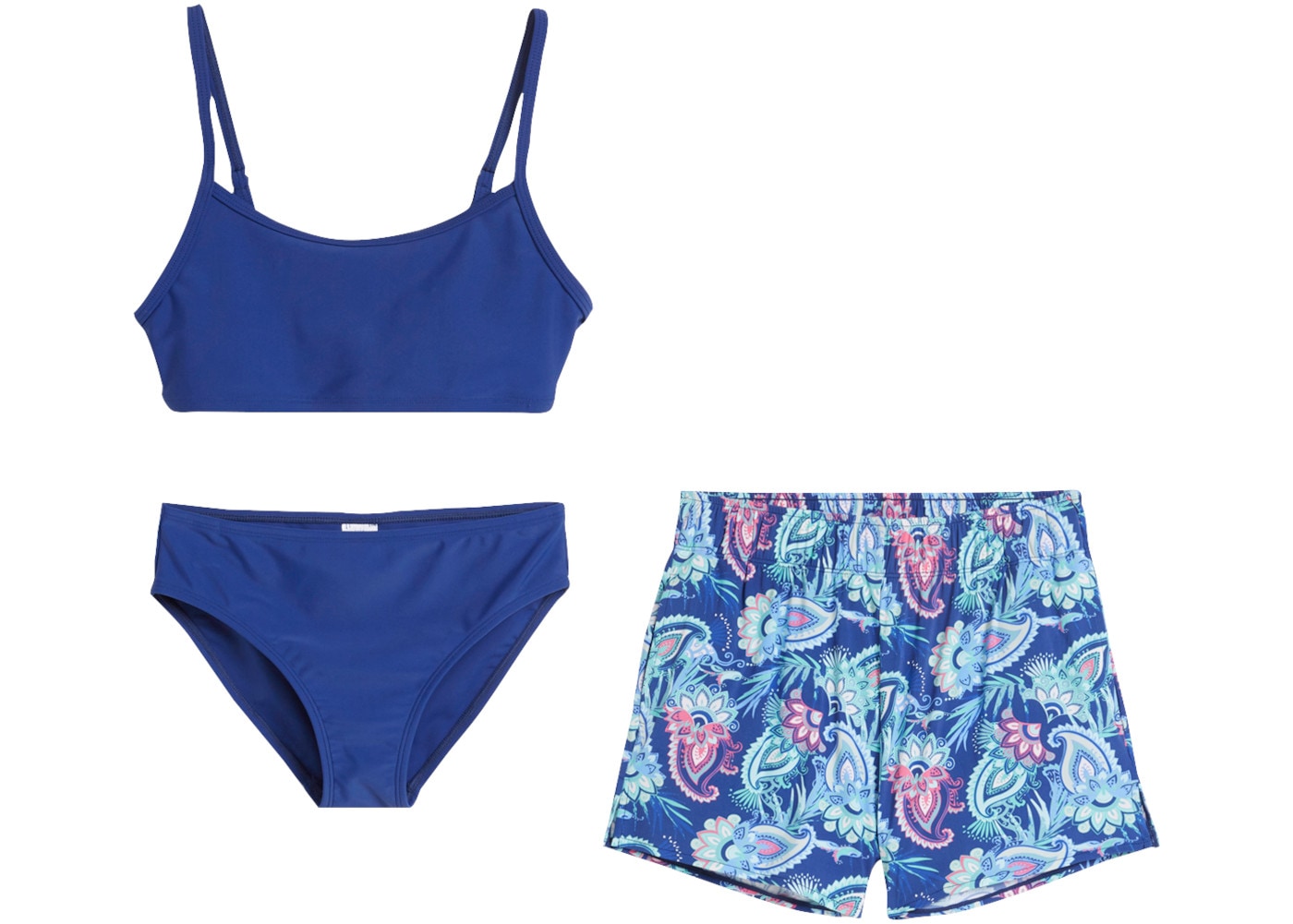 Image of bonprix Badeanzug Set, 3er, 3er Set, mit passender Badeshorts, aus elastischem Material