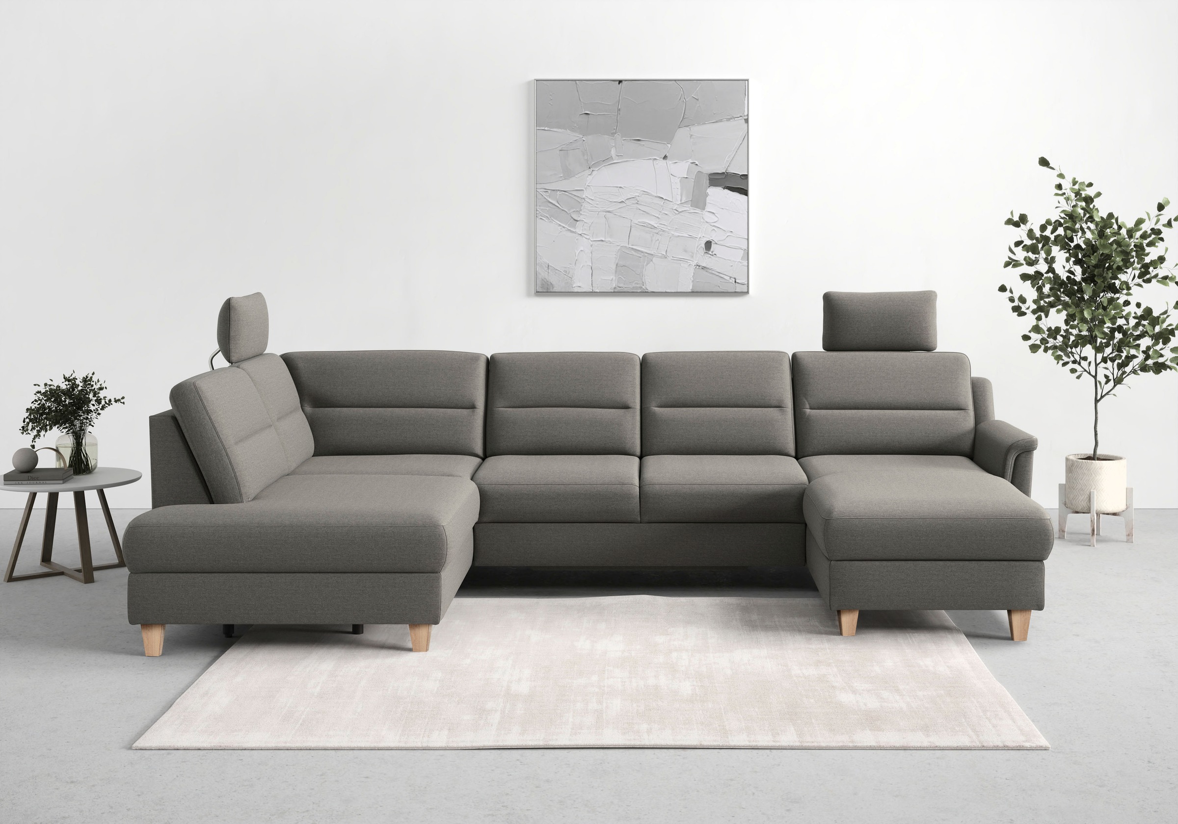 sit&more Wohnlandschaft »Farö U-Form« inklusive Federkern, wahlweise mit Bettfunktion und Bettkasten