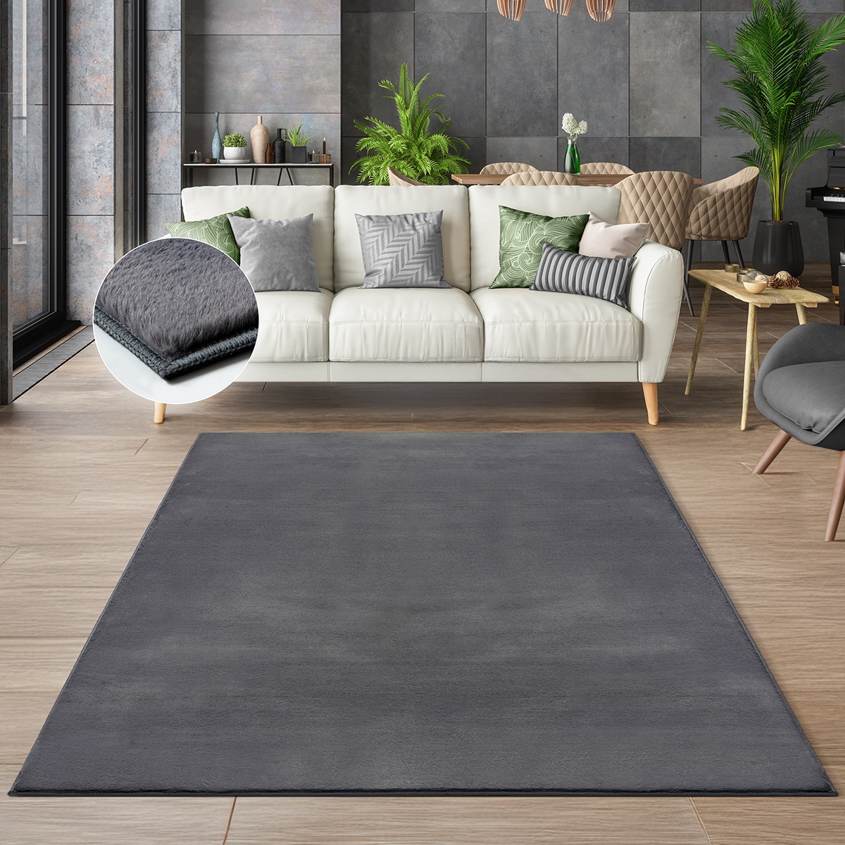 Image of the carpet Teppich "Cosy" rechteckig 11 mm Höhe Wohnzimmer Teppich Fell-Optik waschbar elegant