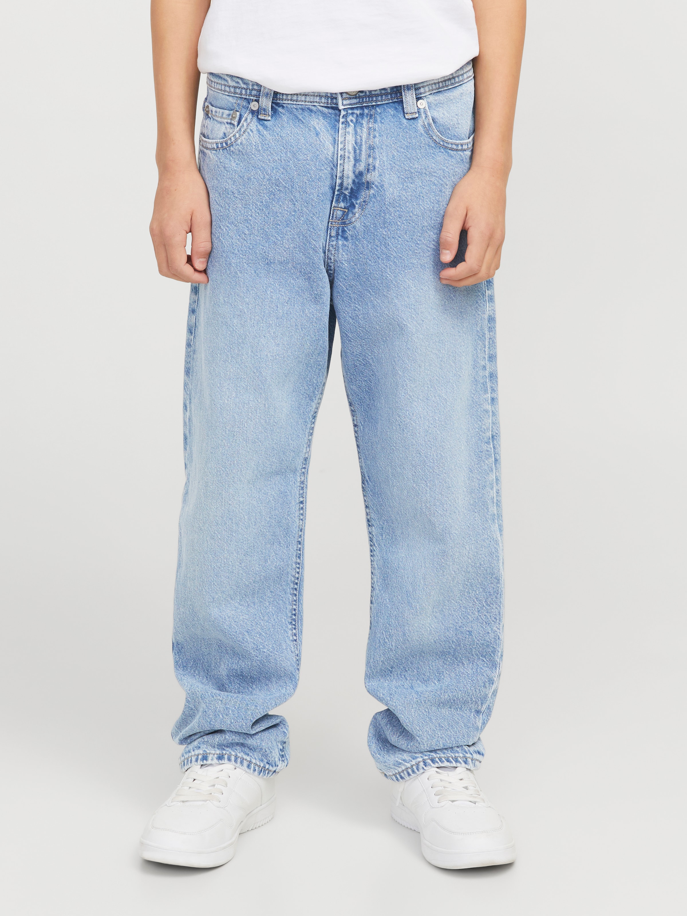 Image of Jack & Jones Junior Relax-fit-Jeans "JJICHRIS sitzt bequem und ist ideal für den Alltag" Abriebeffekte, modisch, relaxed fit, Denim