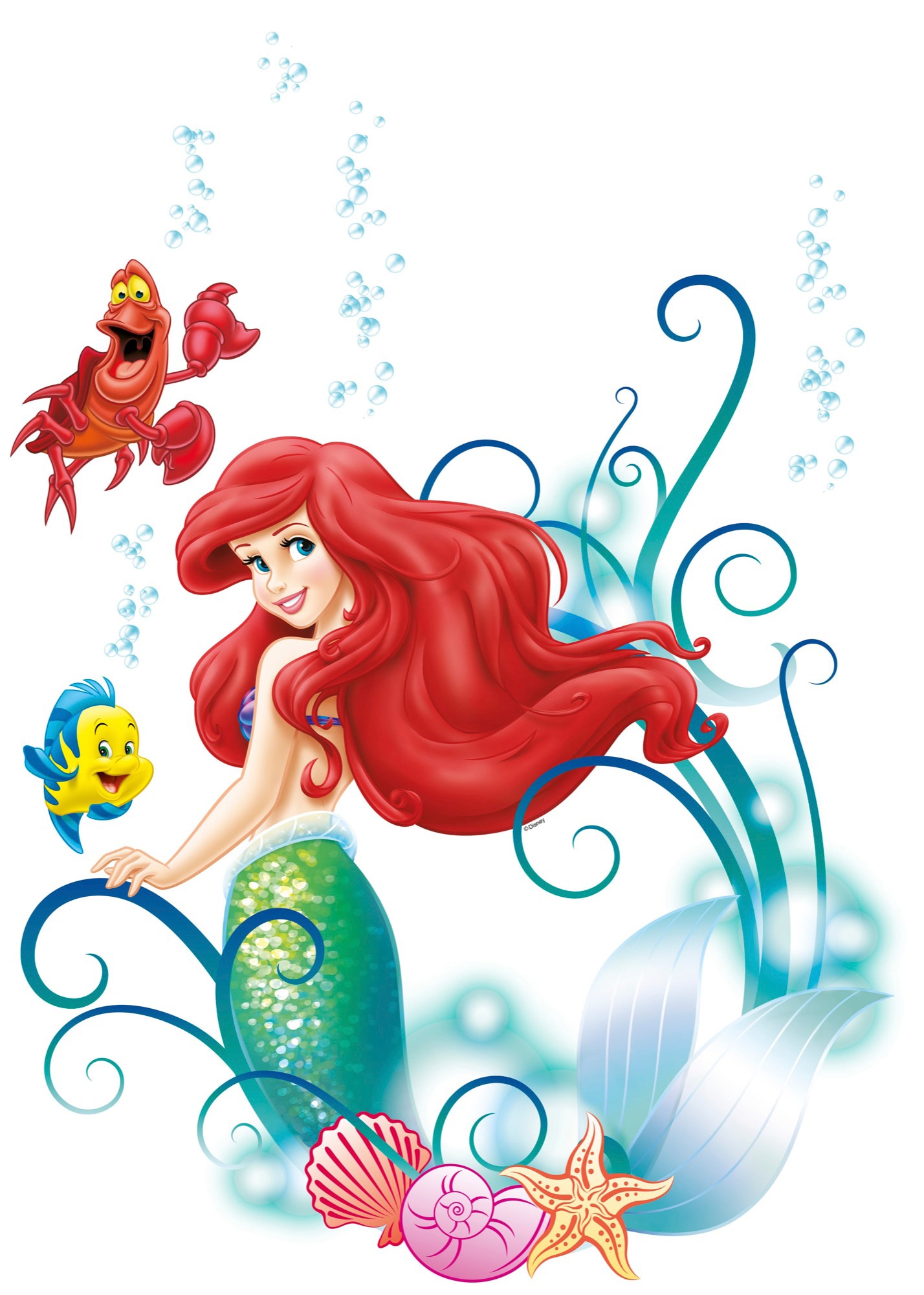 Image of Komar Wandtattoo "Arielle - Grösse 50 x 70 cm" selbstklebend, Wandsticker, Kinderzimmer