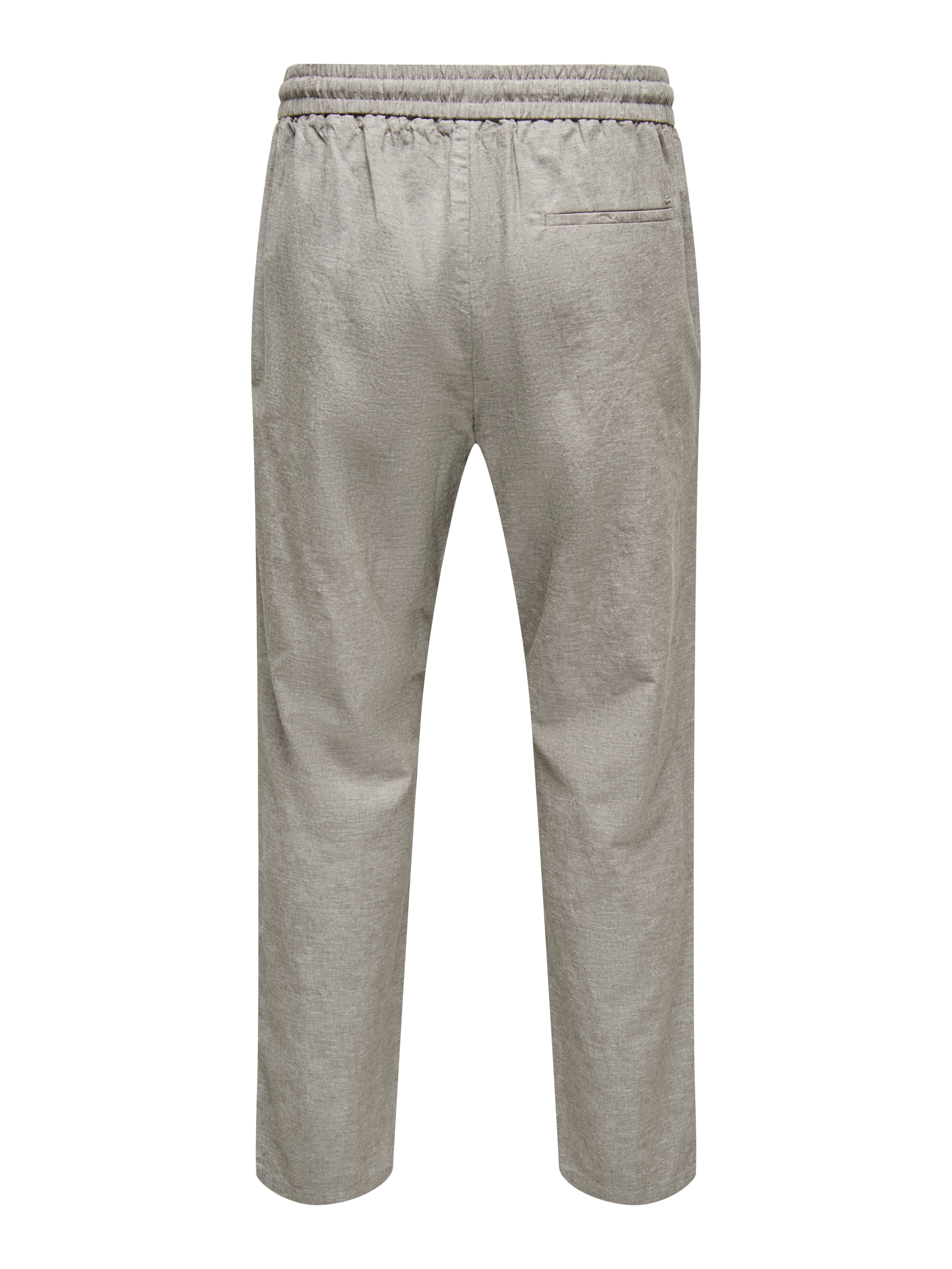 ONLY & SONS Pantalon à enfiler »ONSLINUS CROP 0007 COT LIN PNT NOOS«  coton avec lin, ceinture élastique et cordon