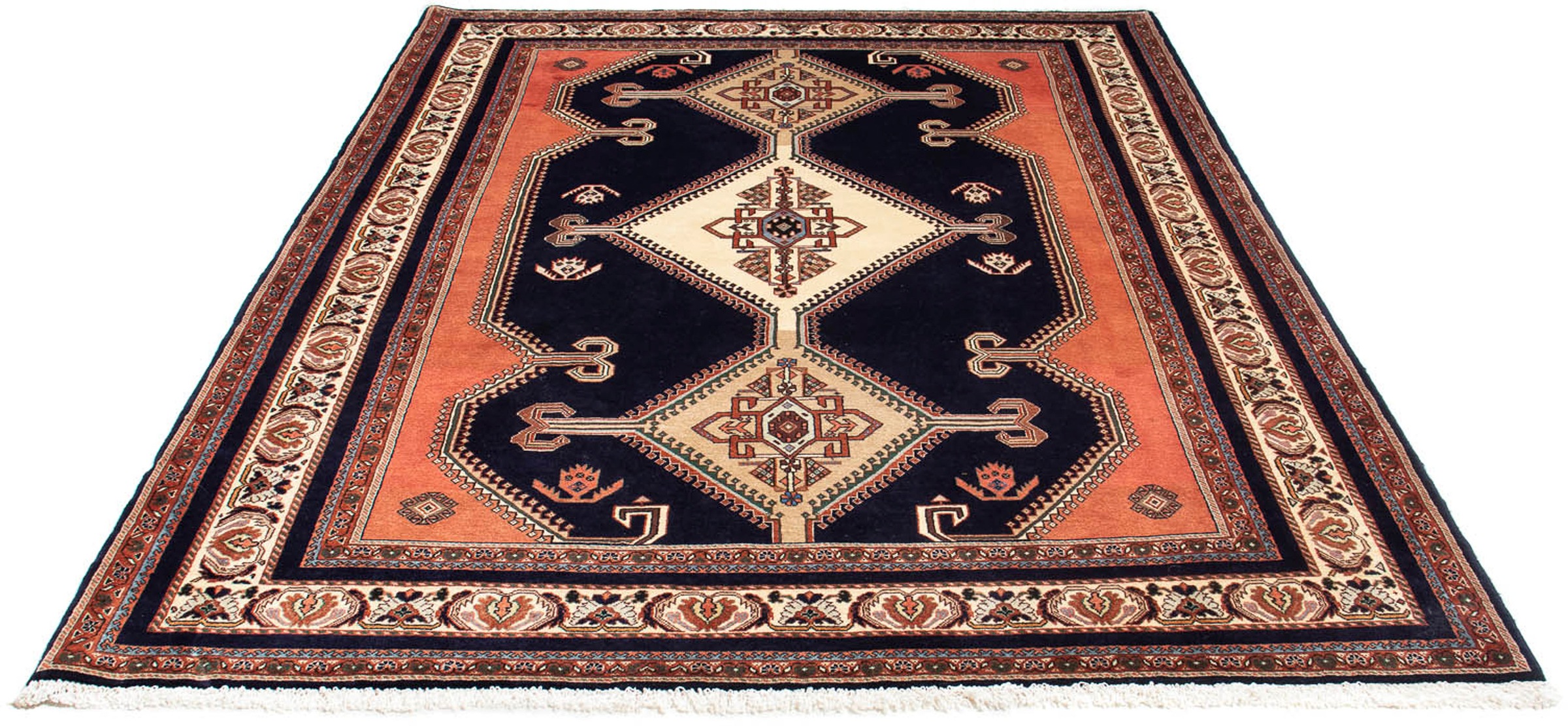Image of morgenland Orientteppich »Perser - Bidjar - 238 x 175 cm - dunkelblau«, rechteckig, 15 mm Höhe, Wohnzimmer, Handgeknüpft, Einzelstück mit Zertifikat bei Ackermann Versand Schweiz