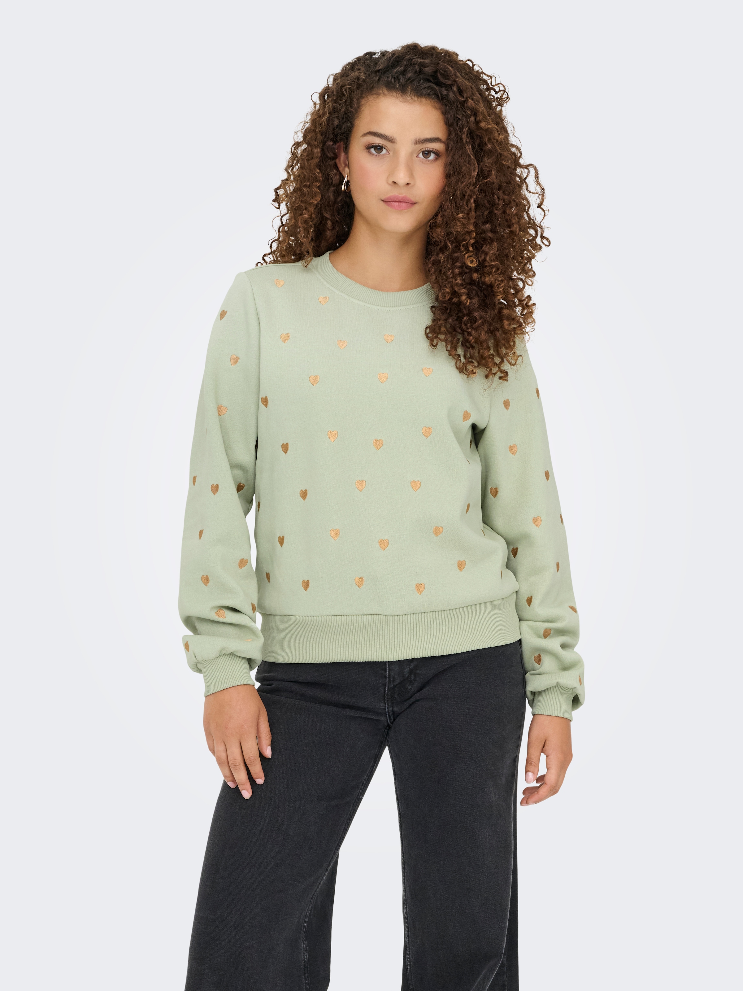 Image of ONLY Sweatshirt "ONLATIKA L/S O-NECK GLITTER EMB. BOX SWT"