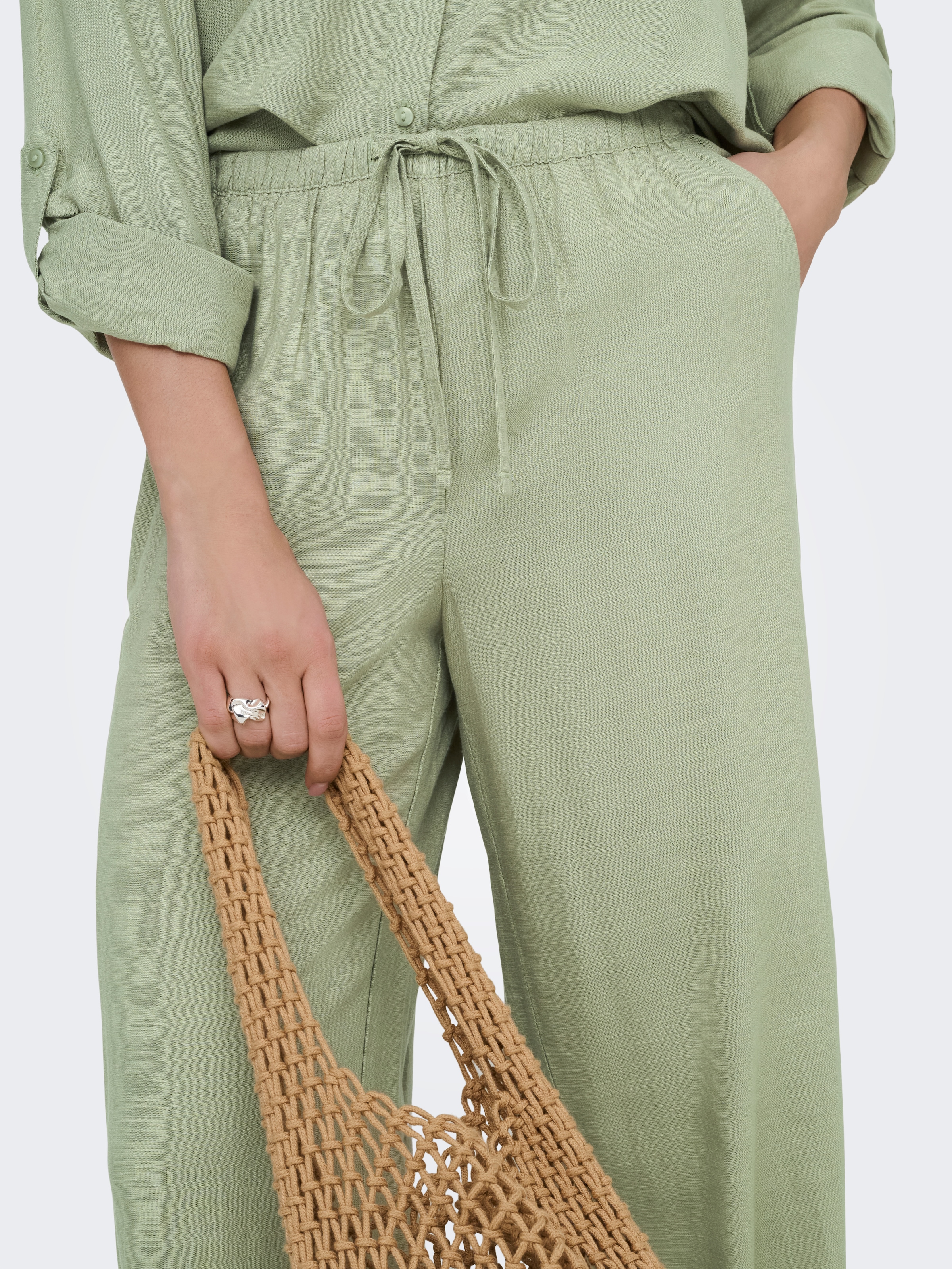 JDY Schlupfhose »JDYCAYA LINEN MW PANT WVN DIA«  Sommerhose mit Leinen
