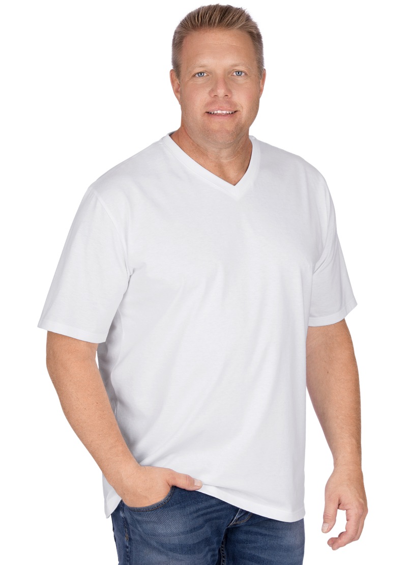 Trigema T-Shirt »TRIGEMA V-Shirt DELUXE Baumwolle«, (1 tlg.)