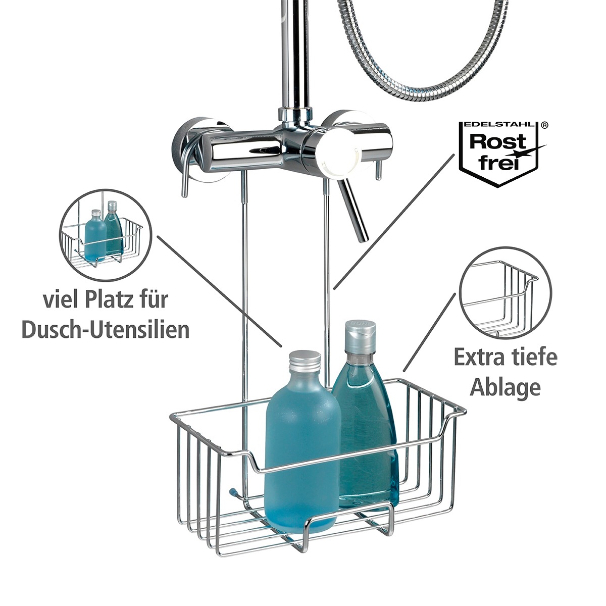 WENKO Aufbewahrungskorb »Milo«, für die Dusche