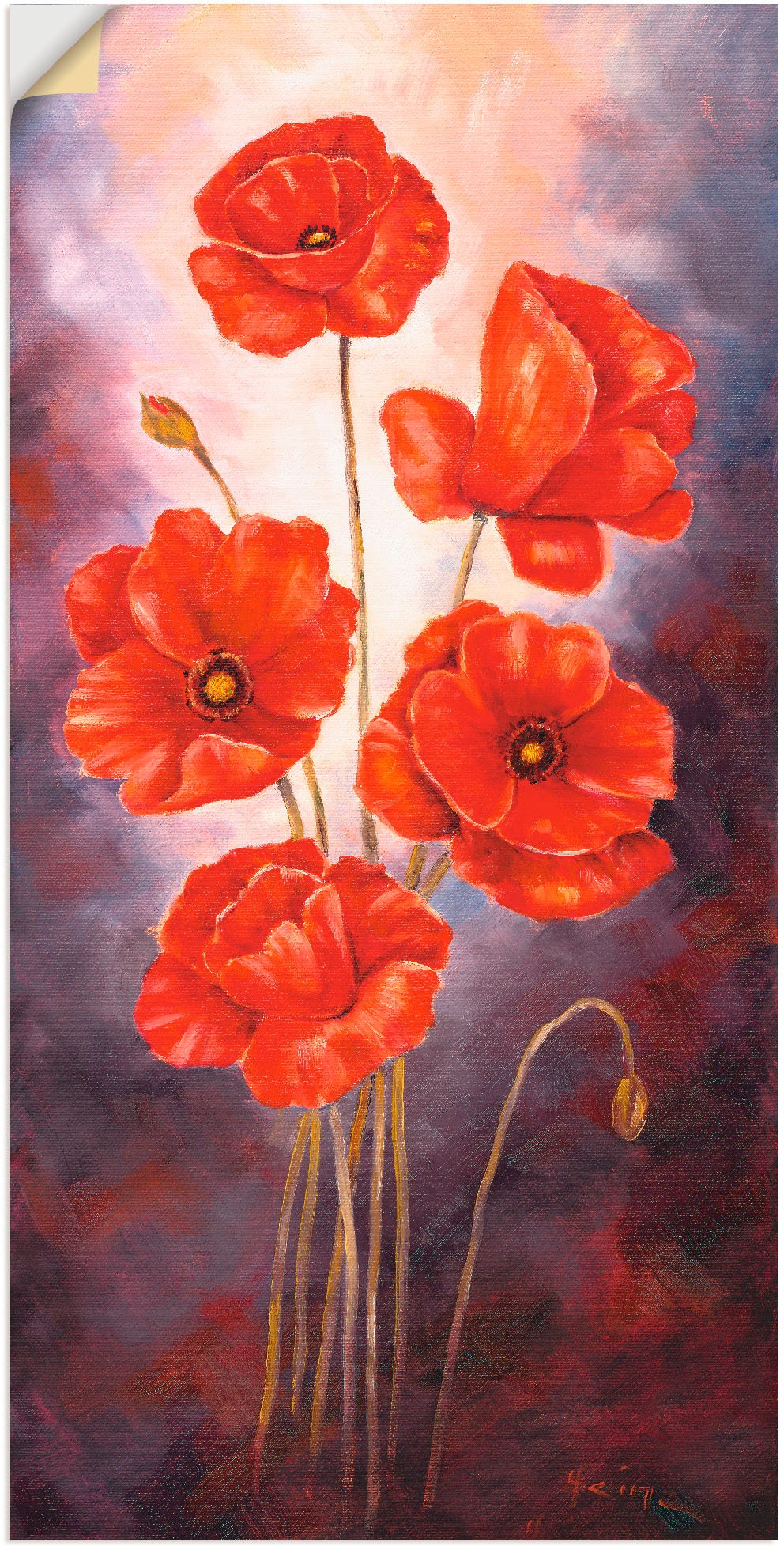 Image of Artland Wandbild »Mohn V«, Blumen, (1 St.), in vielen Grössen & Produktarten - Alubild / Outdoorbild für den Aussenbereich, Leinwandbild, Poster, Wandaufkleber / Wandtattoo auch für Badezimmer geeignet bei Ackermann Versand Schweiz