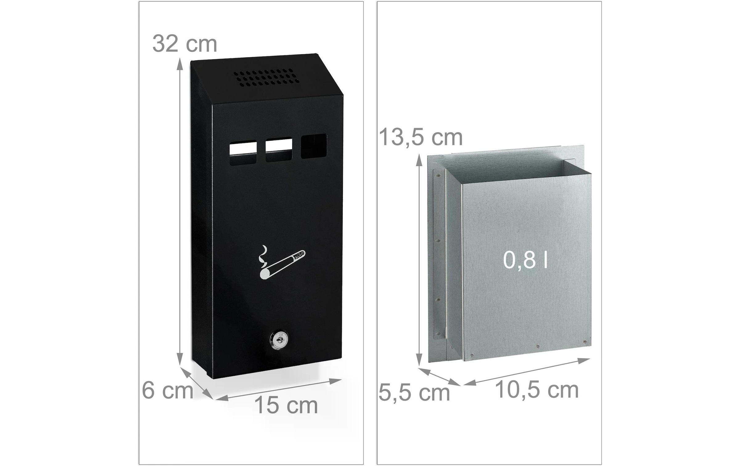 relaxdays Aschenbecher »Schwarz« 1 Behälter