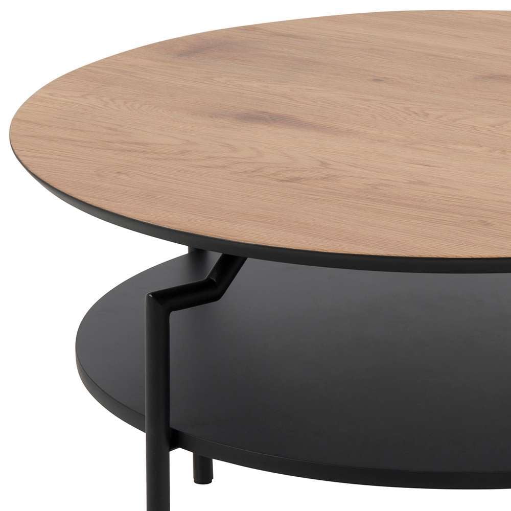 ACTONA GROUP Couchtisch »Goldington Beistelltisch, Kaffetisch« Sofatisch, rund, dekorativem Rahmen, 1 Ablage, T: 80 cm