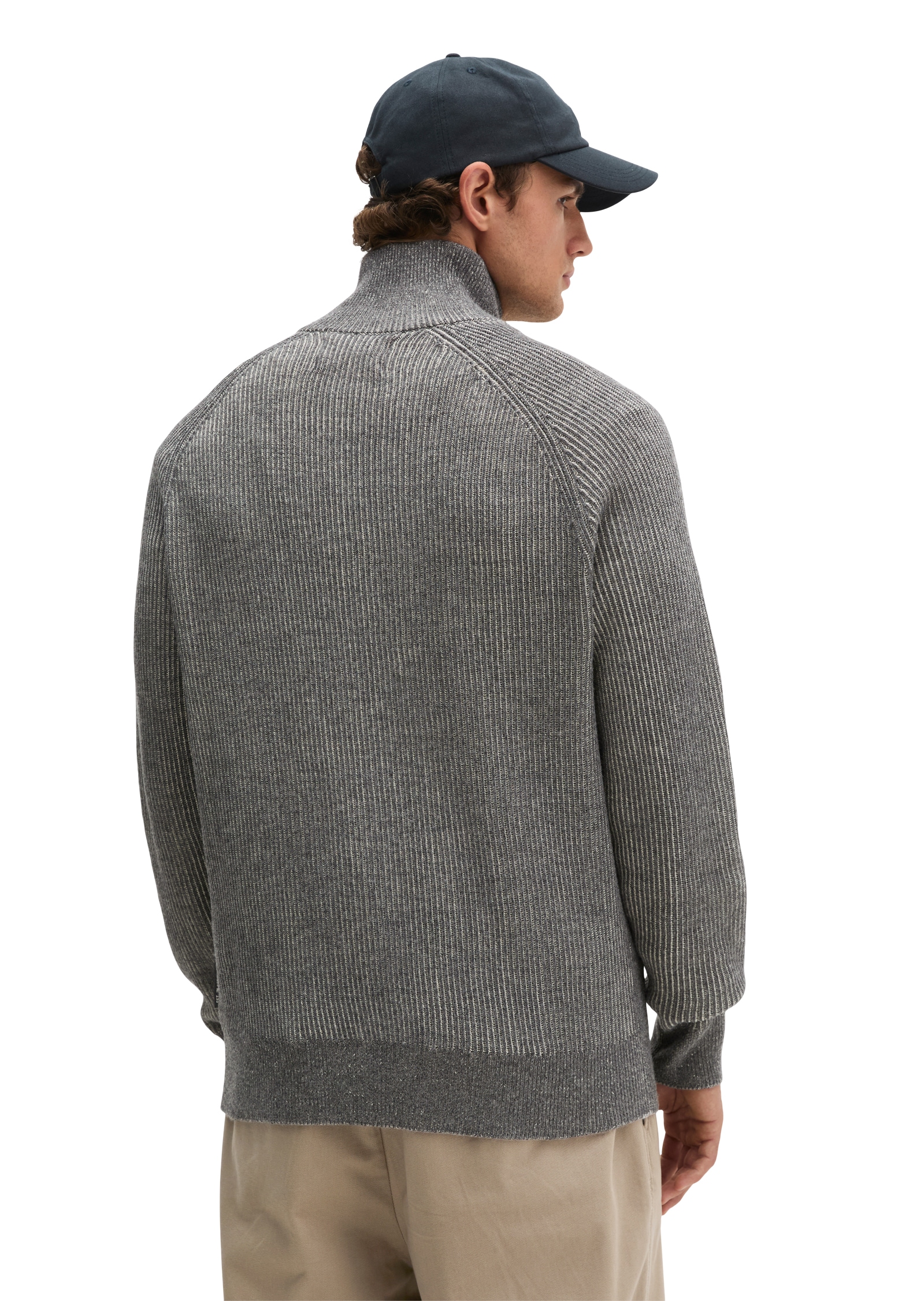 Marc O'Polo Veste en tricot regular aus Bio-Baumwoll-Schurwoll-Mix
