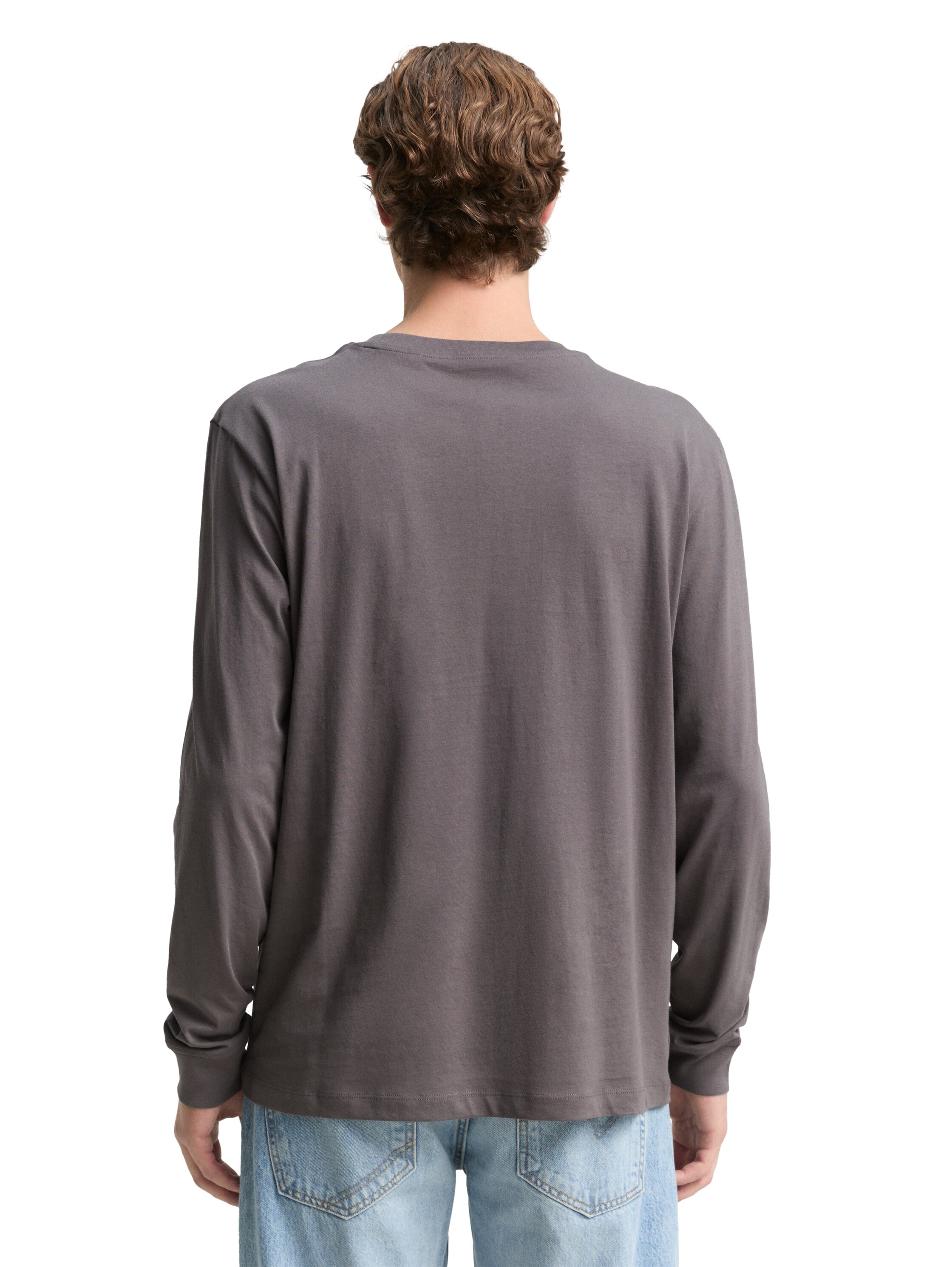 TOM TAILOR Denim Rundhalsshirt mit Schriftzug