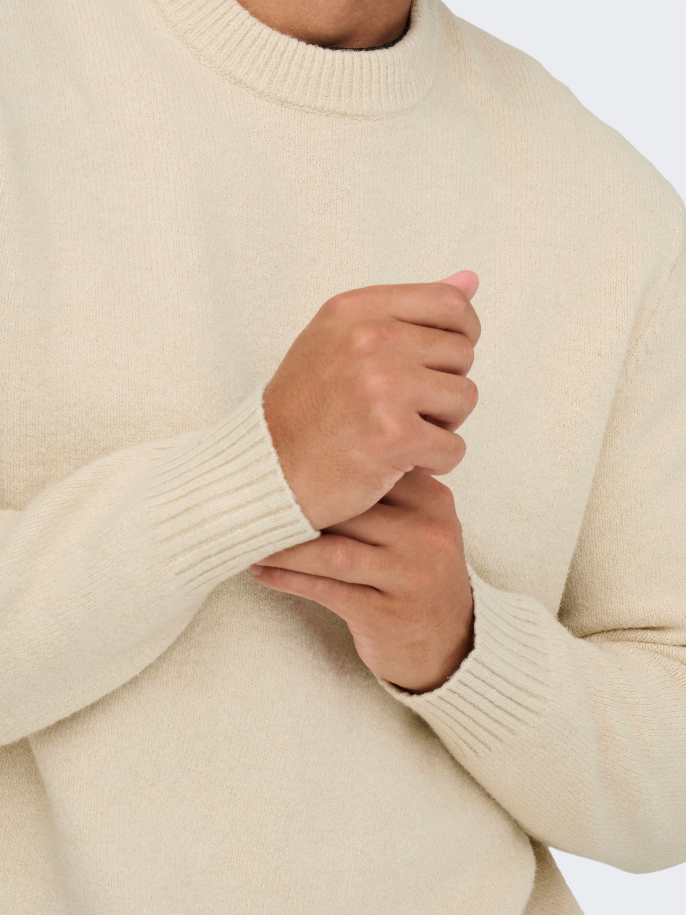 ONLY & SONS Pull à col rond »ONSJAMES RLX CREW KNIT« Baumwollmischung, relaxed fit