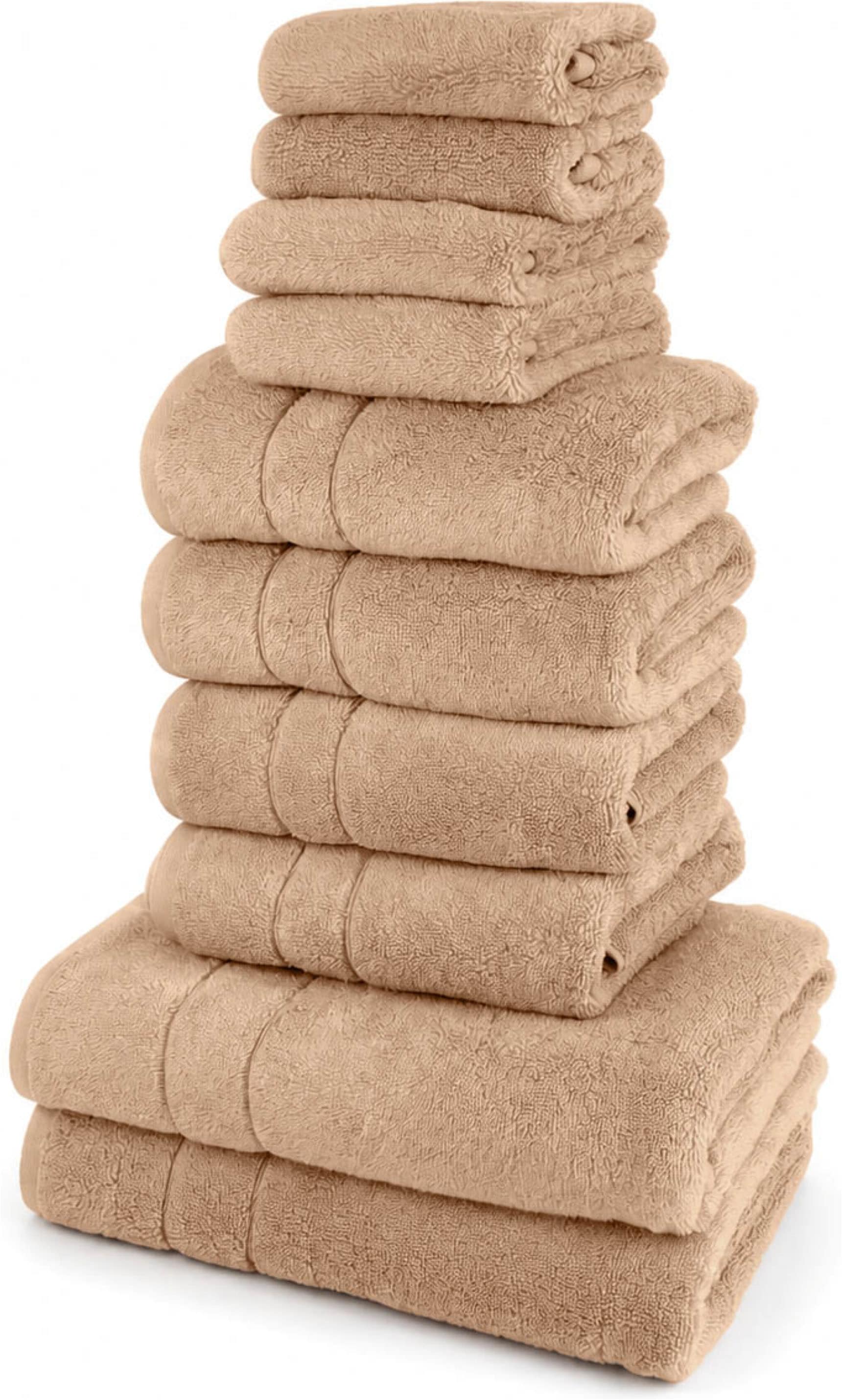Image of GOODproduct "Inga, 3 Qualitäten, Duschtücher, Handtücher, Gästetücher, Seiftücher" 10 Walkfrottier Handtücher mit feiner Bordüre, 100% Baumwolle
