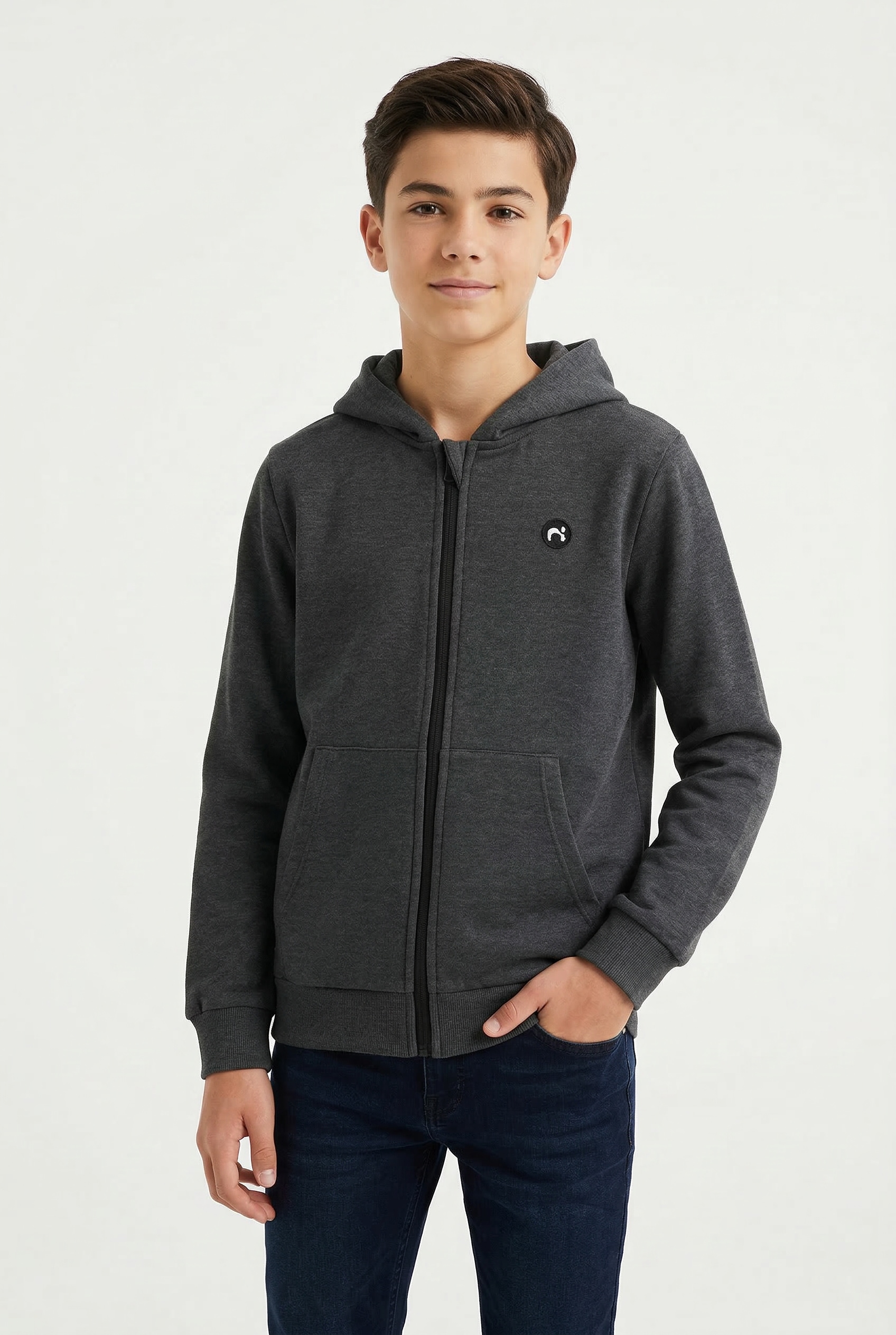 Image of Name It Kapuzensweatjacke "NKMVIMO LS SWEAT CARD BRU NOOS"