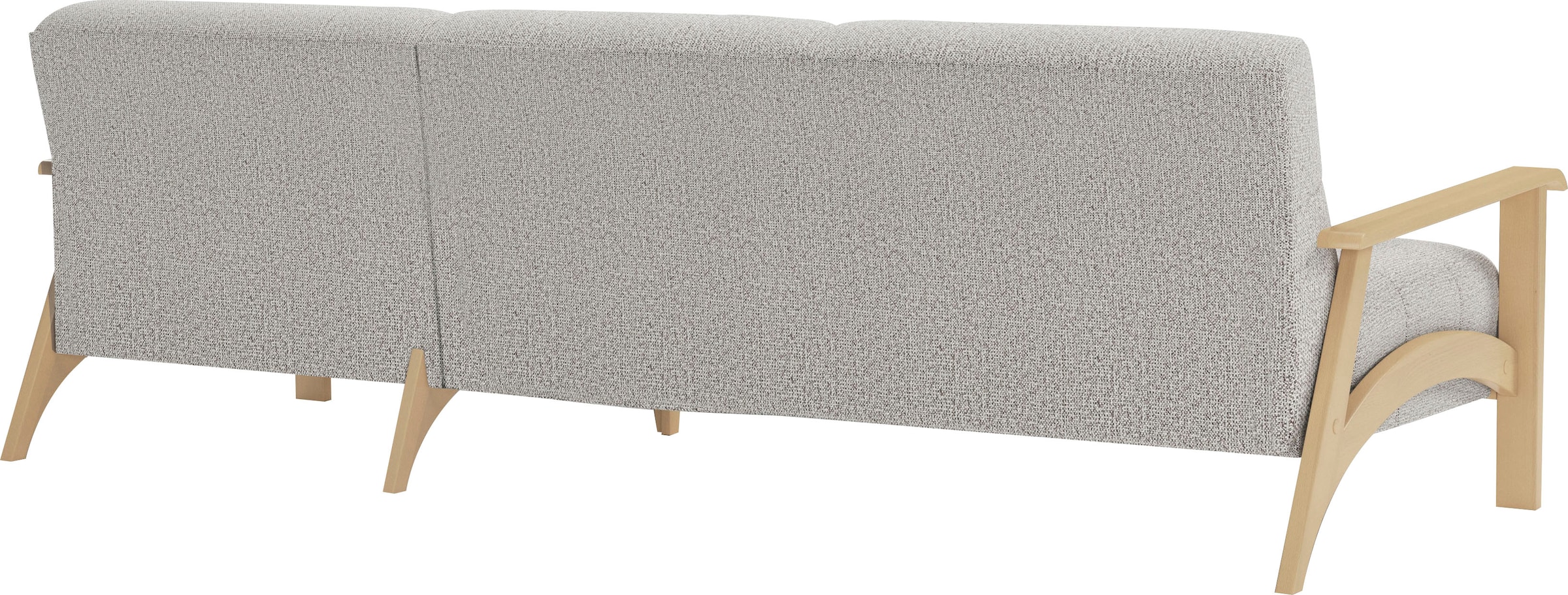 sit&more Ecksofa »Billund L-Form«, Armlehnen aus Buchenholz in natur, verschiedene Bezüge und Farben