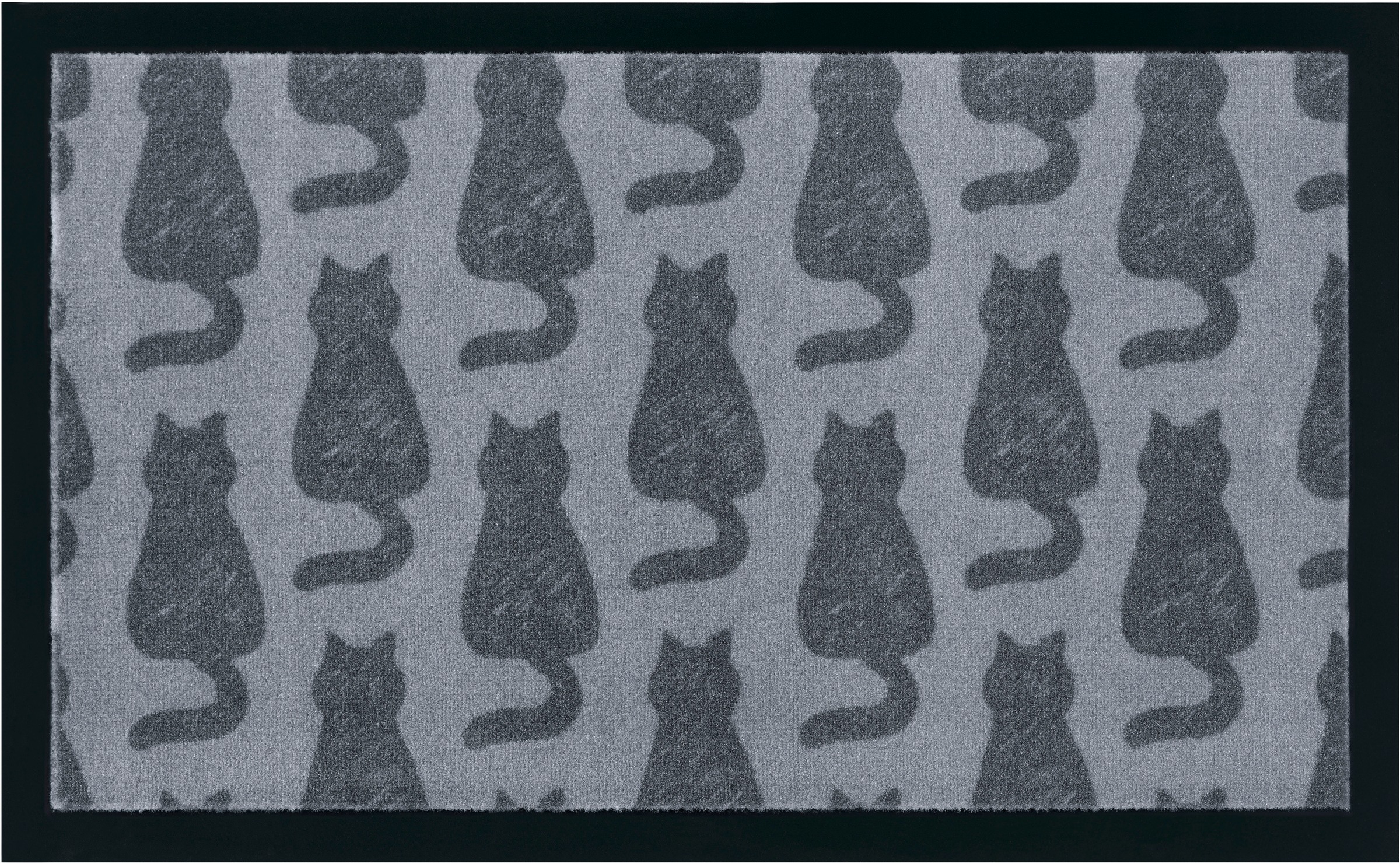 Image of my home Fussmatte »Katzen«, rechteckig, 5 mm Höhe, In- und Outdoor geeignet, Rutschfest, Tiermotiv, Cat, mit Spruch, Robust, Pflegeleicht, Eingang, Waschbar bei Ackermann Versand Schweiz
