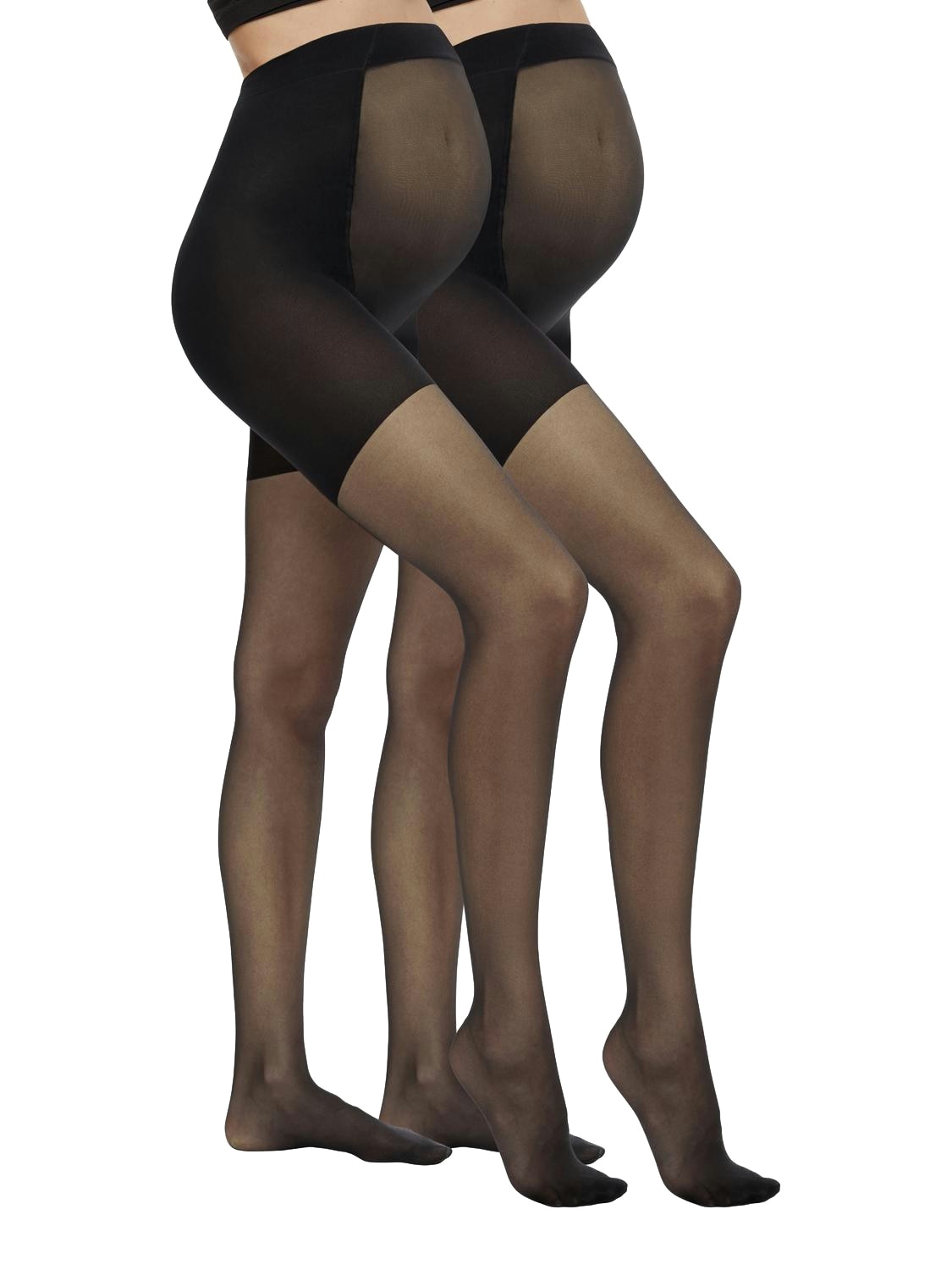 Image of Mamalicious Umstandsstrumpfhose "MLSABRINA SUPPORT PANTYHOSE 30DEN 2-P NO" Packung, 2 Stk. Materialmix, eng anliegend