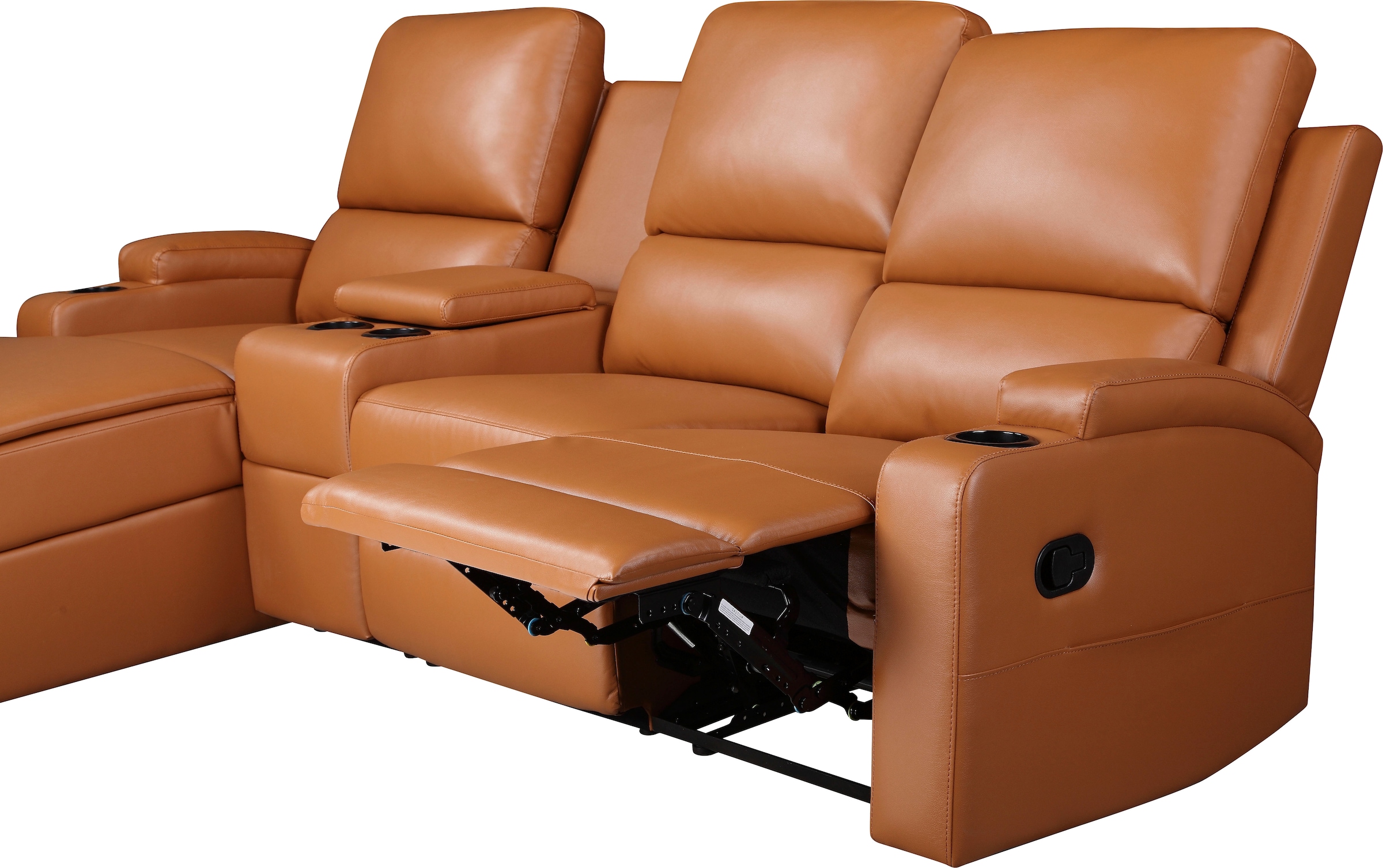 Home affaire Ecksofa »NAPORI Multimediasofa, 3er Kinosessel XXL, L-Form, 3 Bezugsstoffe«, Kinosofa mit Relaxfunktion, Getränkehalter, Staufach und Staukasten