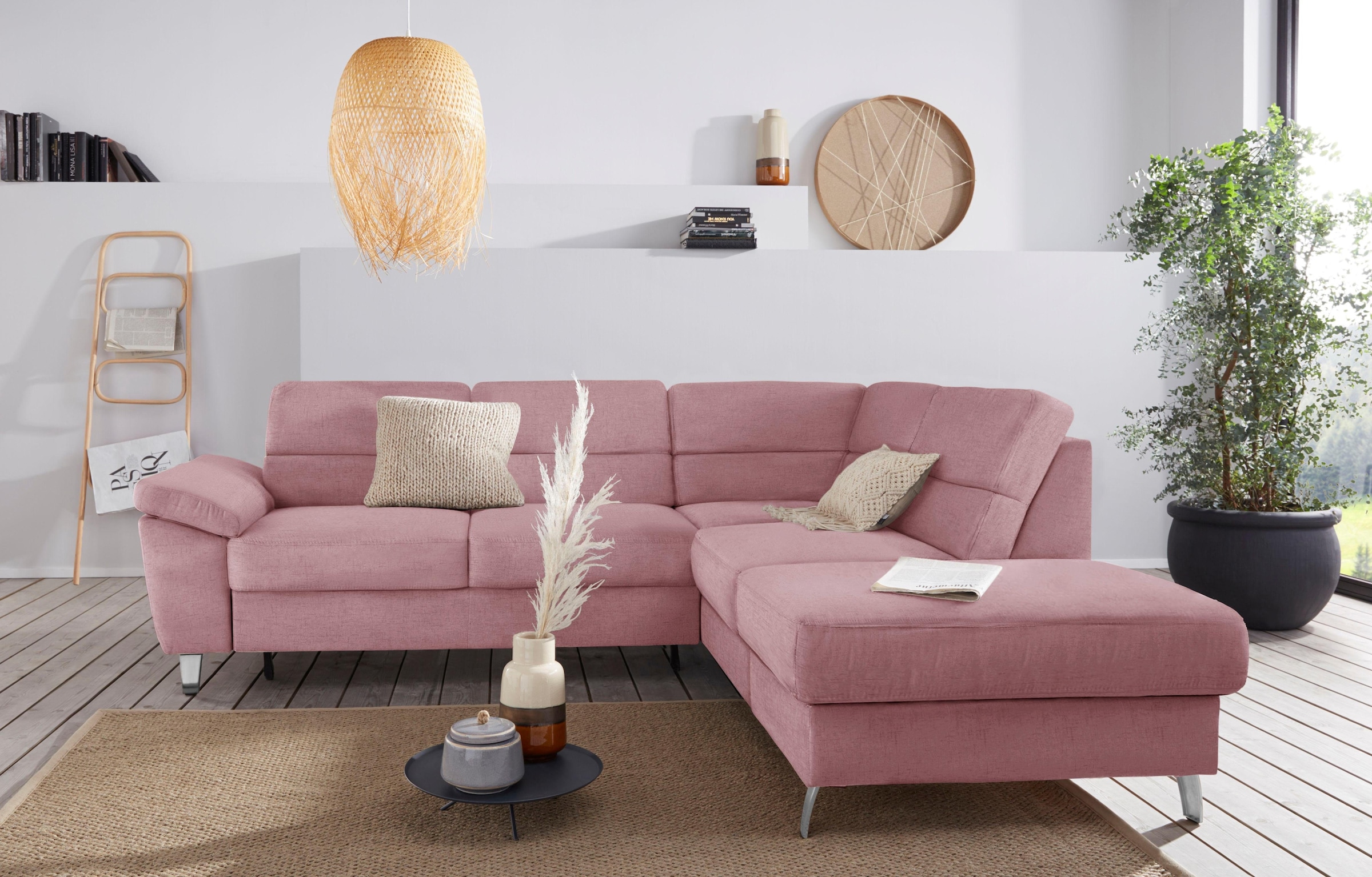 sit&more Ecksofa »Sorano L-Form«, wahlweise mit Bettfunktion und Bettkasten