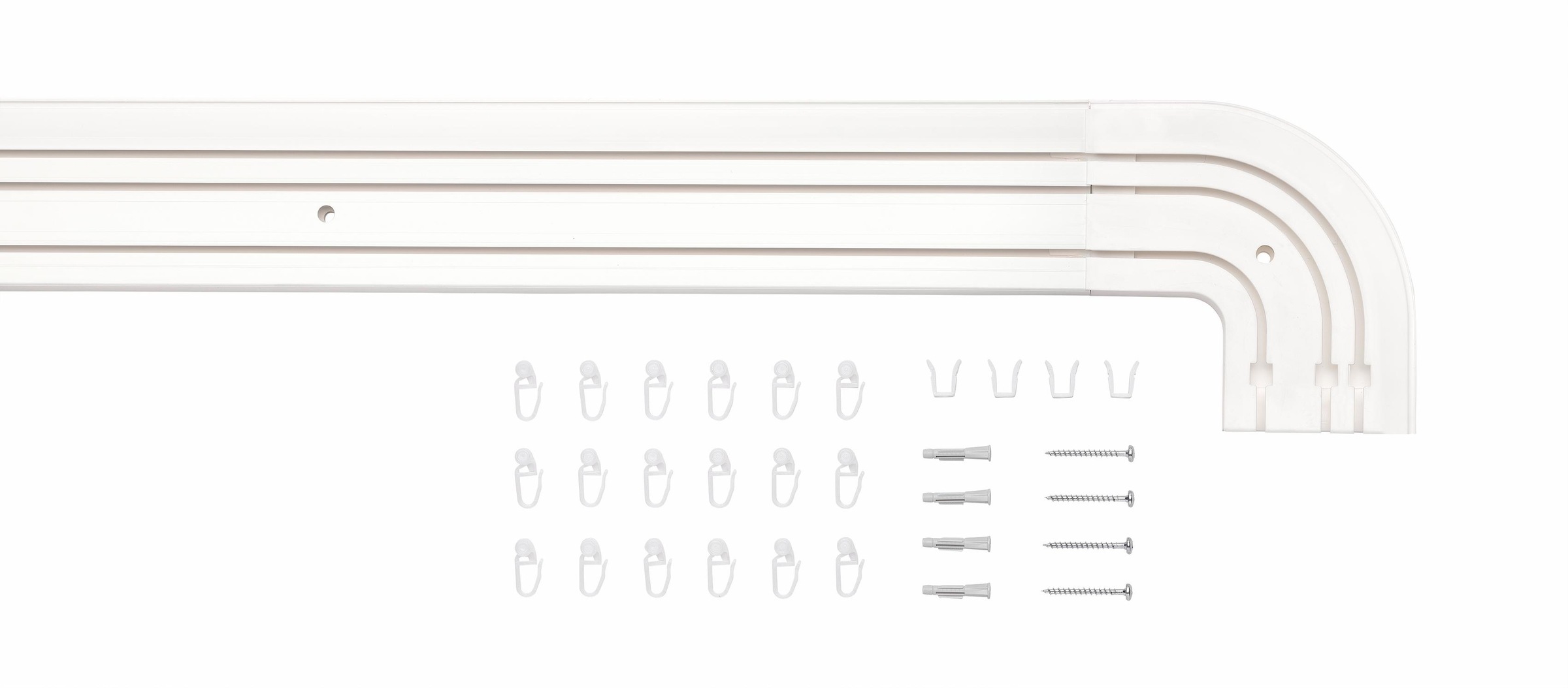 Image of Good Life Gardinenschiene »Vorhang-Schiene SAM 1-Lauf, Rundbogen links + rechts«, 3 läufig-läufig, Wunschmasslänge bei Ackermann Versand Schweiz