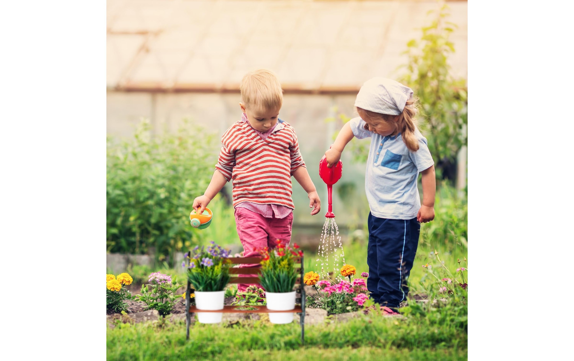 relaxdays Banc de fleurs »Mini, 3«