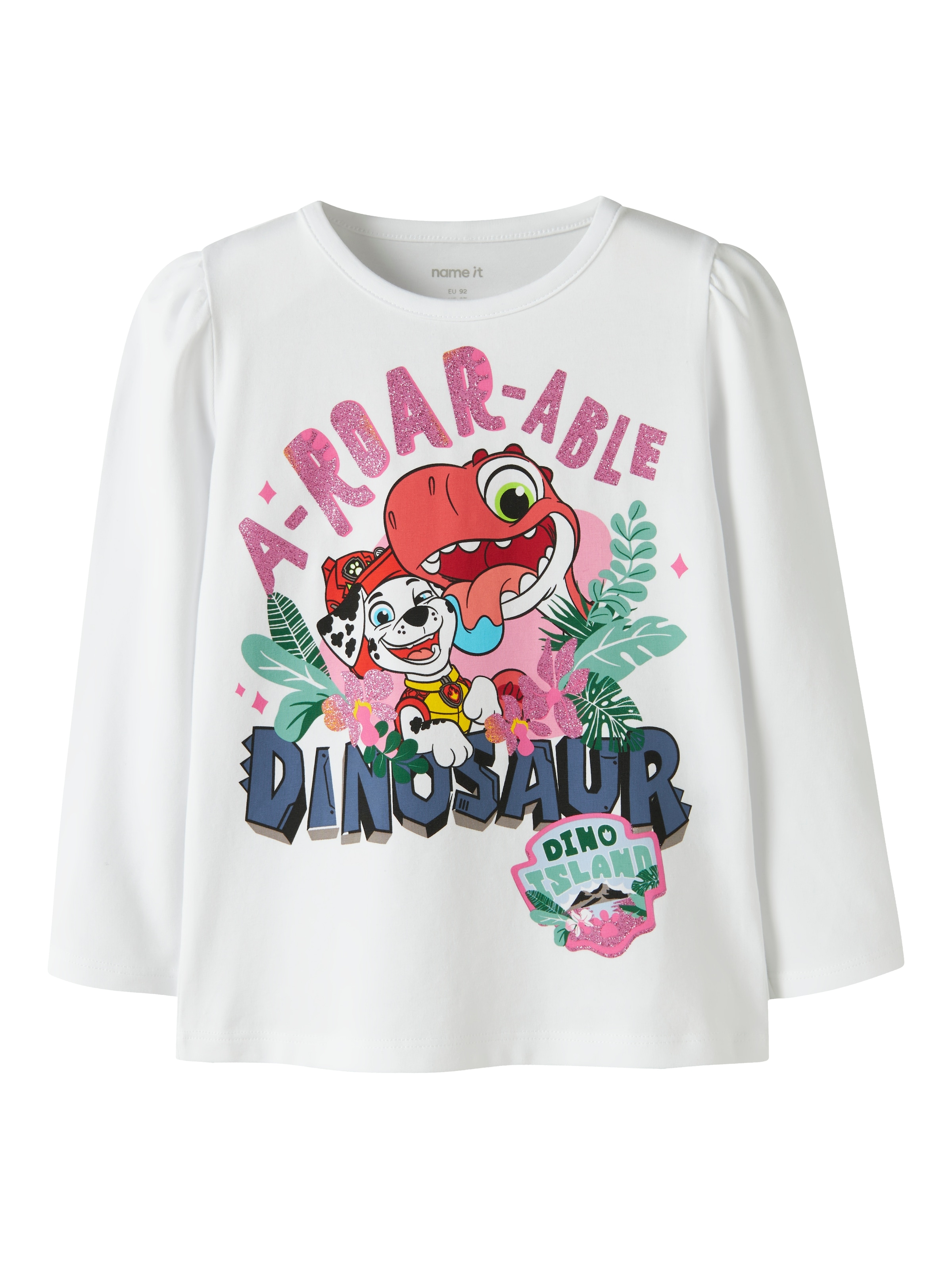 Image of Name It T-Shirt "NMFJETTE PAW LS TOP BOX NOOS CPLGM" Baumwollmischung, regular fit
