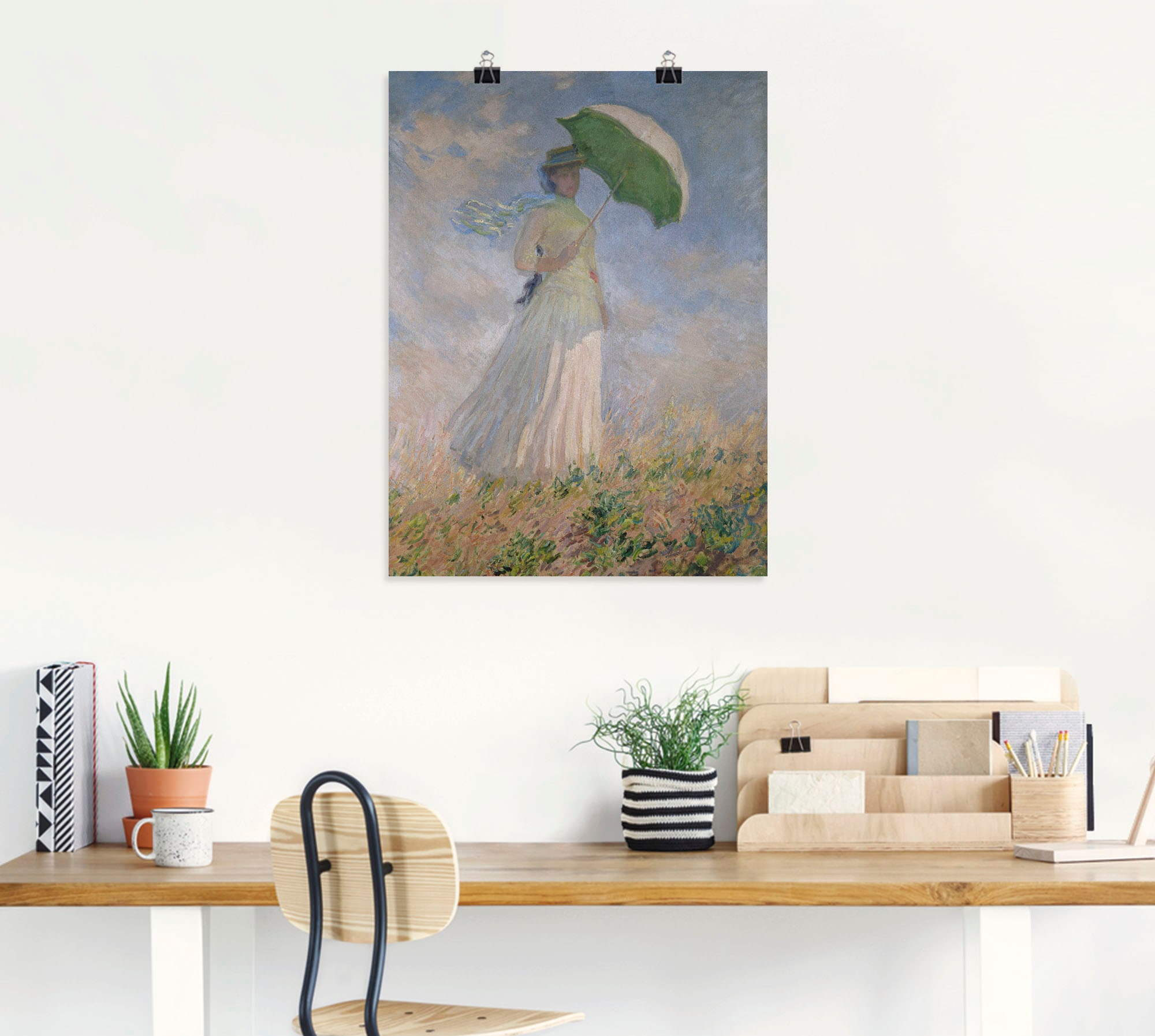 Artland Kunstdruck »Frau mit Sonnenschirm, Susanne Hoschedé«, Frau, (1 St.), als Leinwandbild, Wandaufkleber oder Poster in versch. Grössen