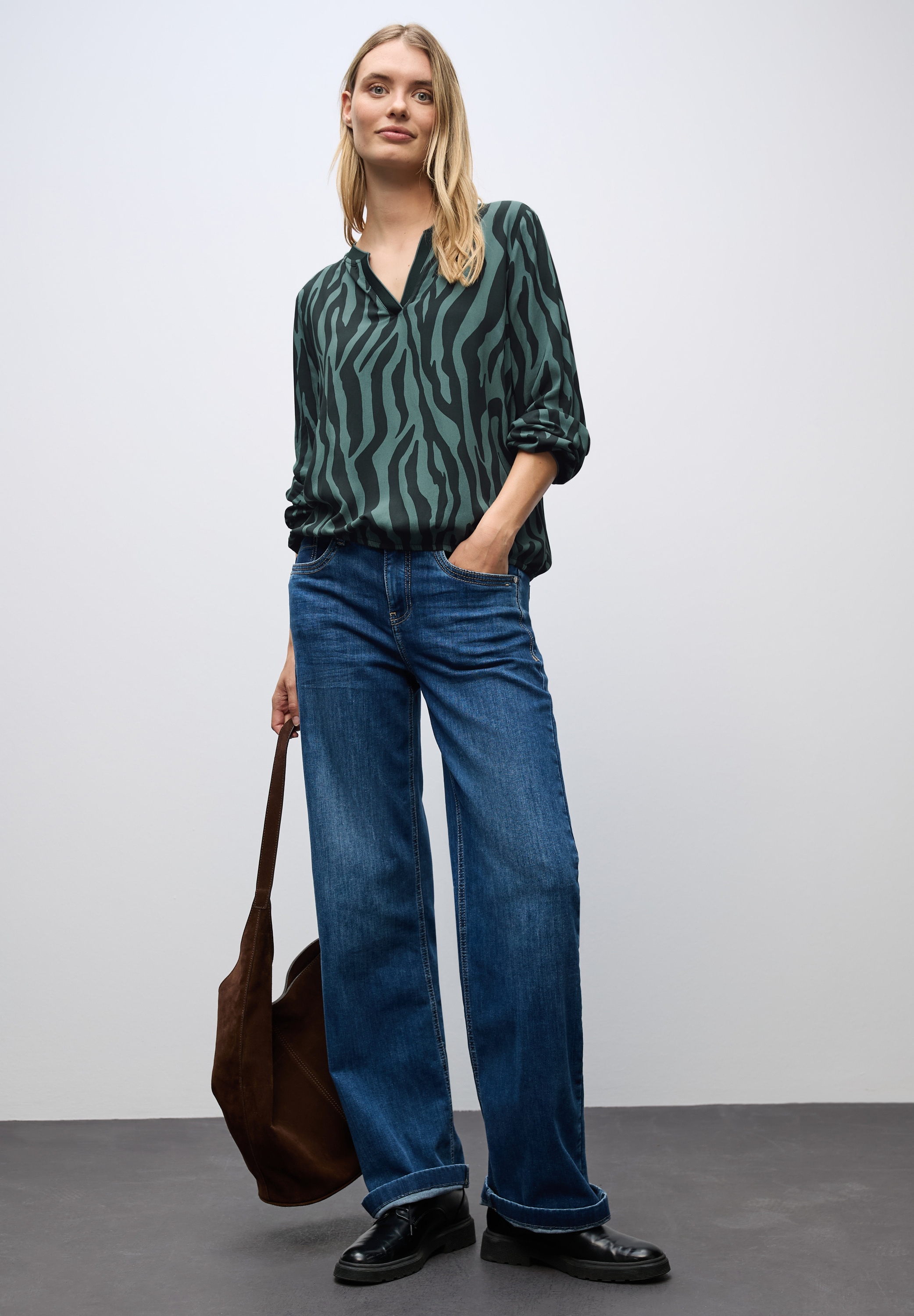 STREET ONE Langarmbluse mit All-Over Print