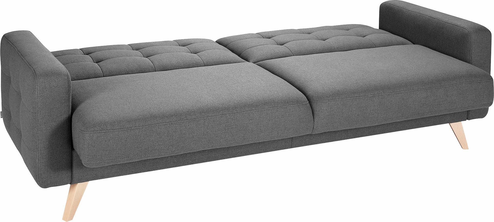 exxpo - sofa fashion 3-Sitzer »Nappa, kompakt und komfortabel, bequem, zeitloses Design, L-Form«, tolle Detailverarbeitung, mit Bettfunktion und Bettkasten