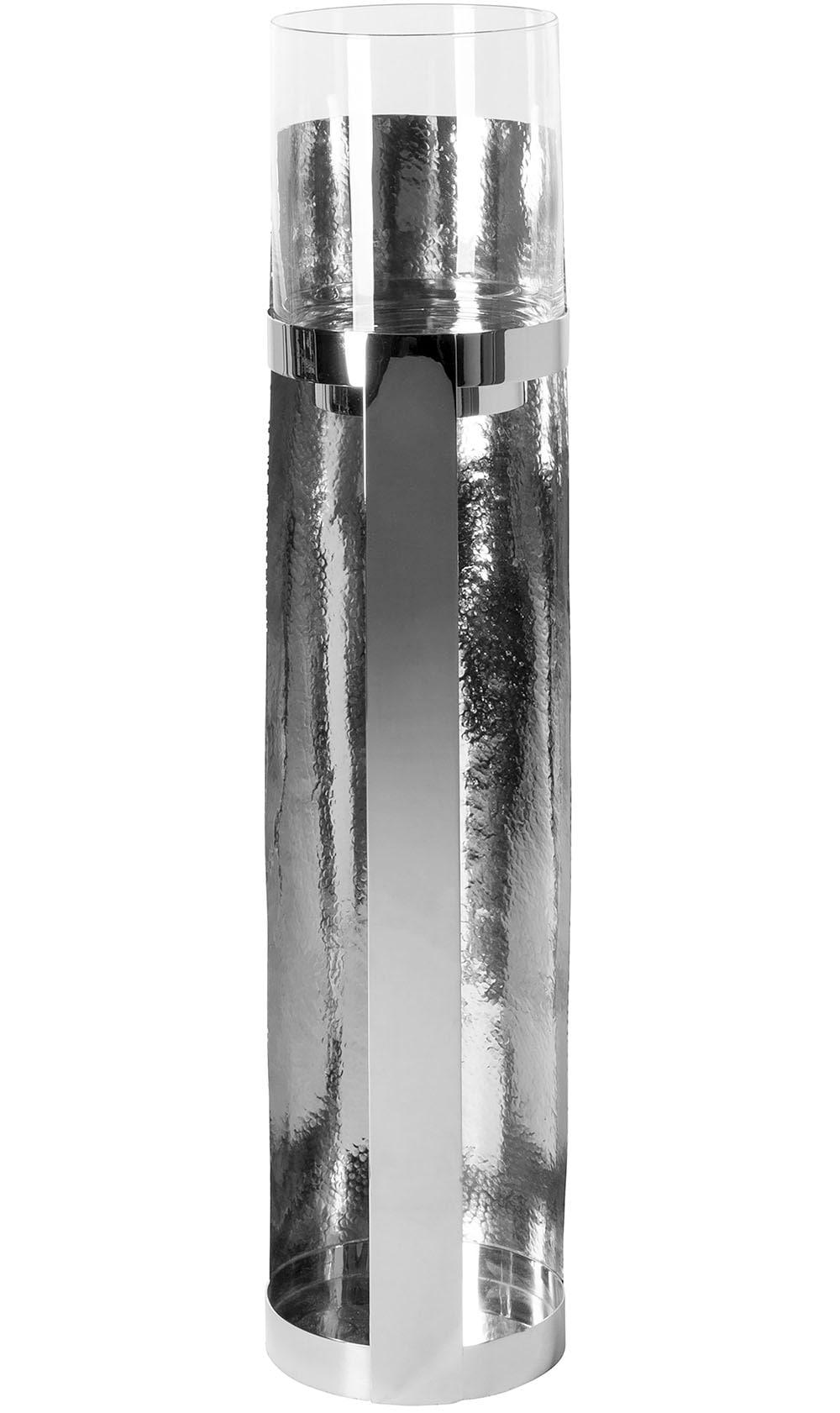 Fink Windlicht »MANIAC« Kerzenhalter, Säule aus Edelstahl, mit Glaszylinder
