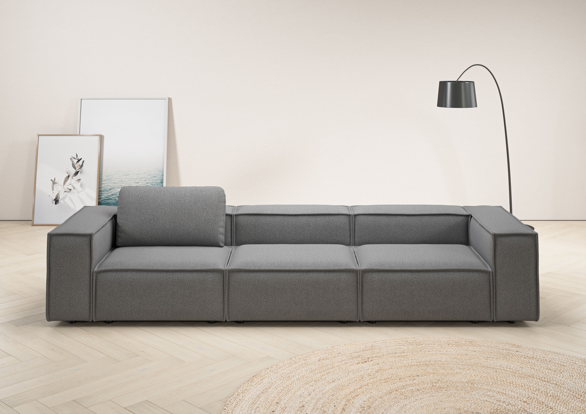 Home affaire 3,5-Sitzer »Watertown, modernes Big-Sofa XXL, 336 cm Breite, auch in Feincord« Riesiges Designersofa mit viel Platz & weichen Bezügen in Trendfarben