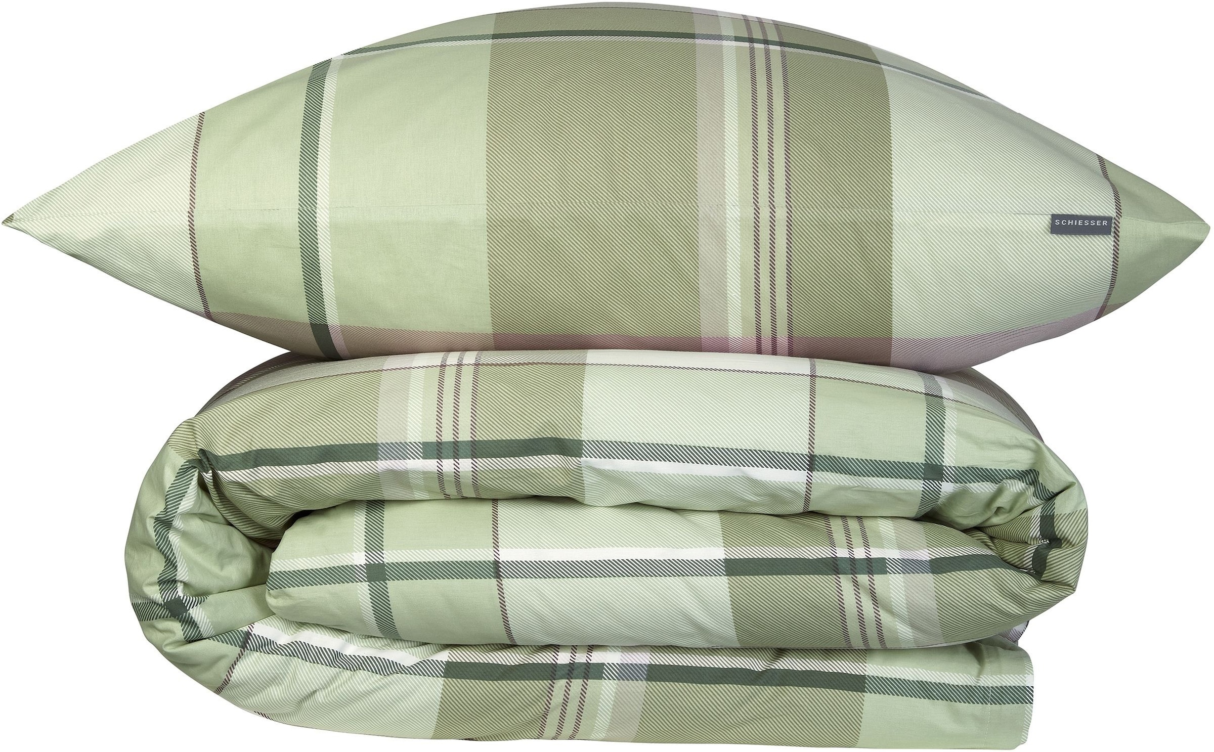 Image of Schiesser Bettwäsche "Ate aus weicher Baumwolle mit einem klassischen Karo-Muster" 2 Stk. OEKO-TEX MADE IN GREEN