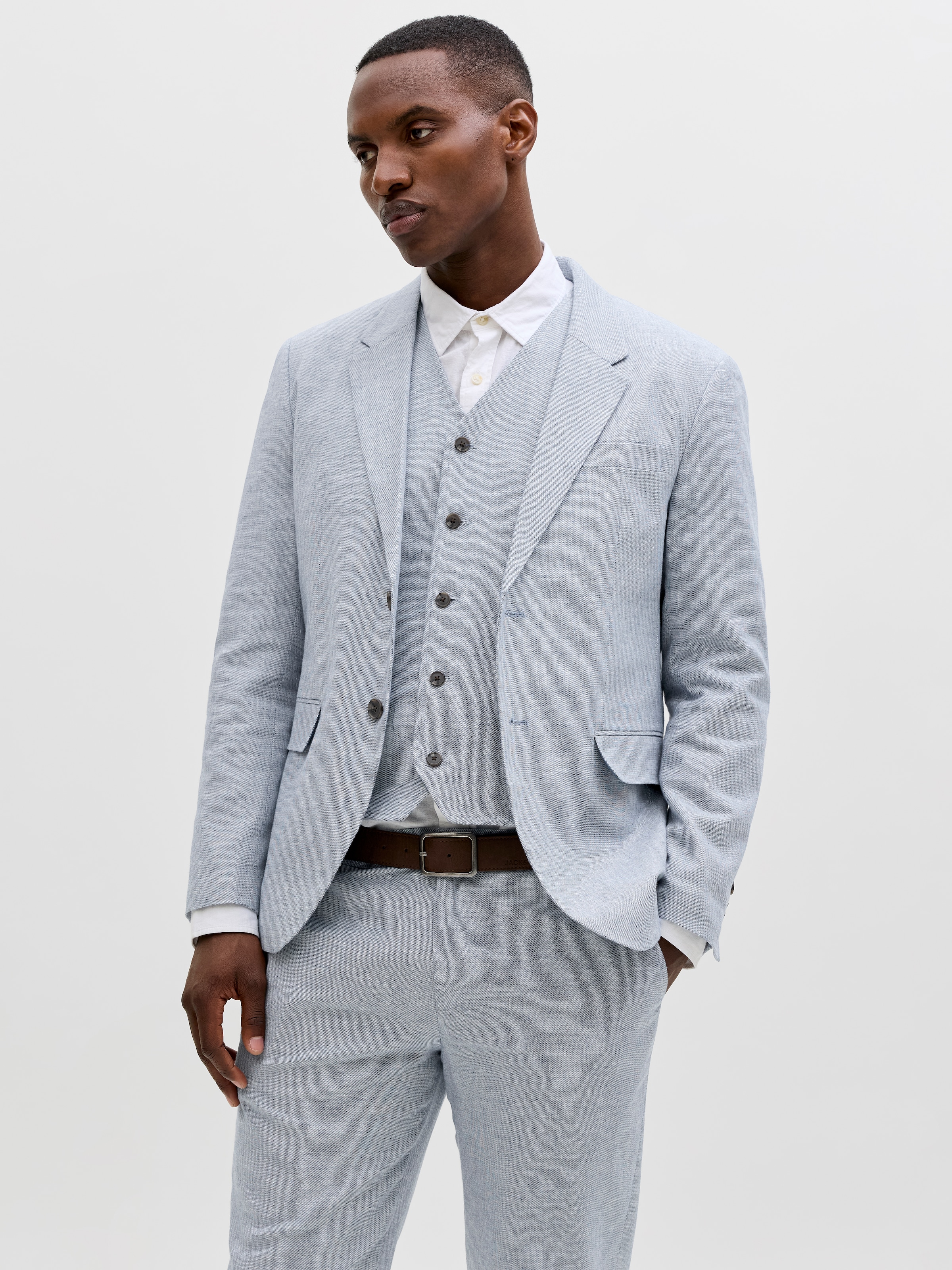 Image of Jack & Jones Sakko "JPRMARTIN SUMMER BLZ LINEN BLEND NO06 SN" Baumwollmischung, slim fit