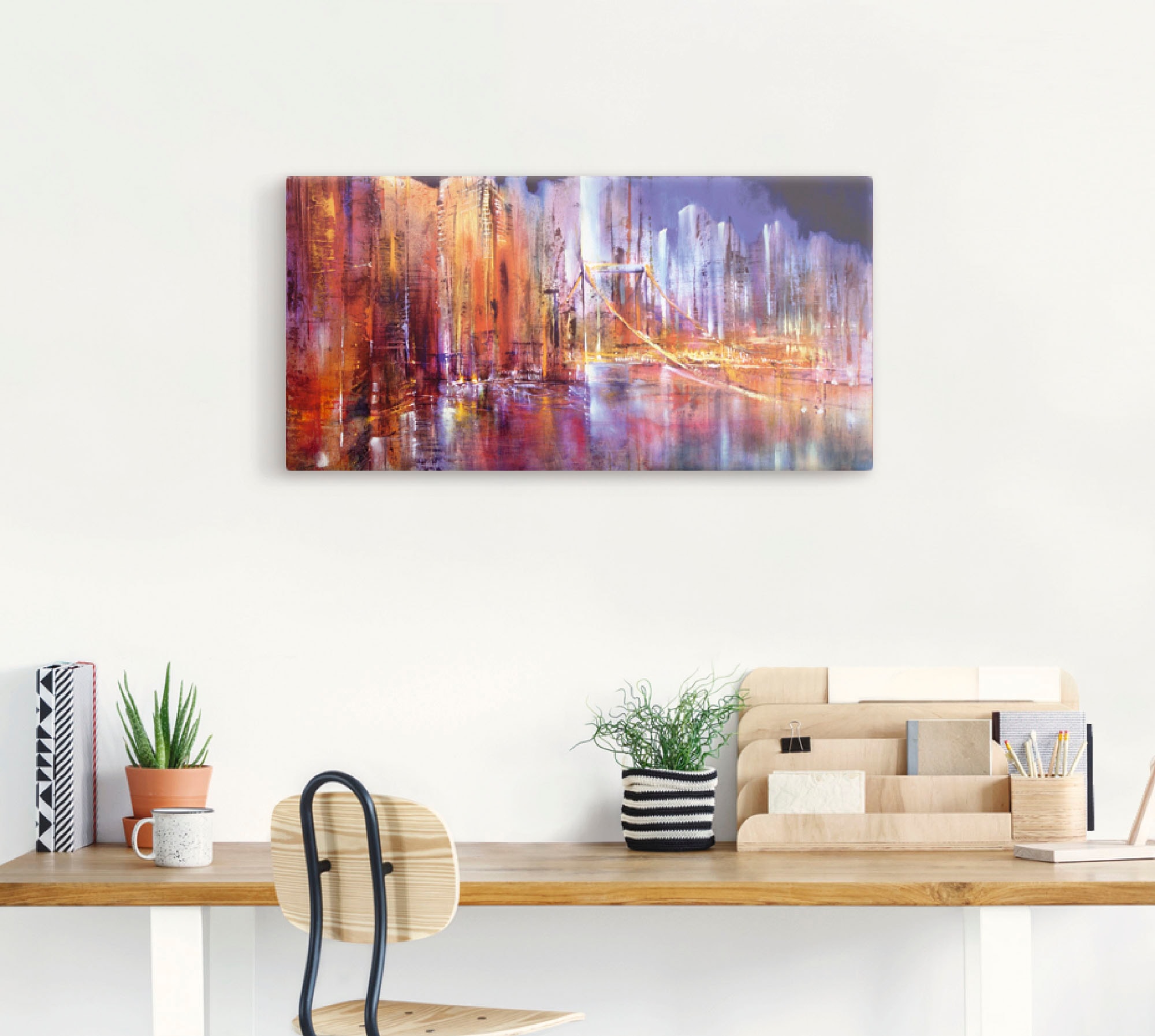Artland Leinwandbild »Stadtansicht II« Brücken 1 Stk. tlg. auf Holzrahmen gespannt