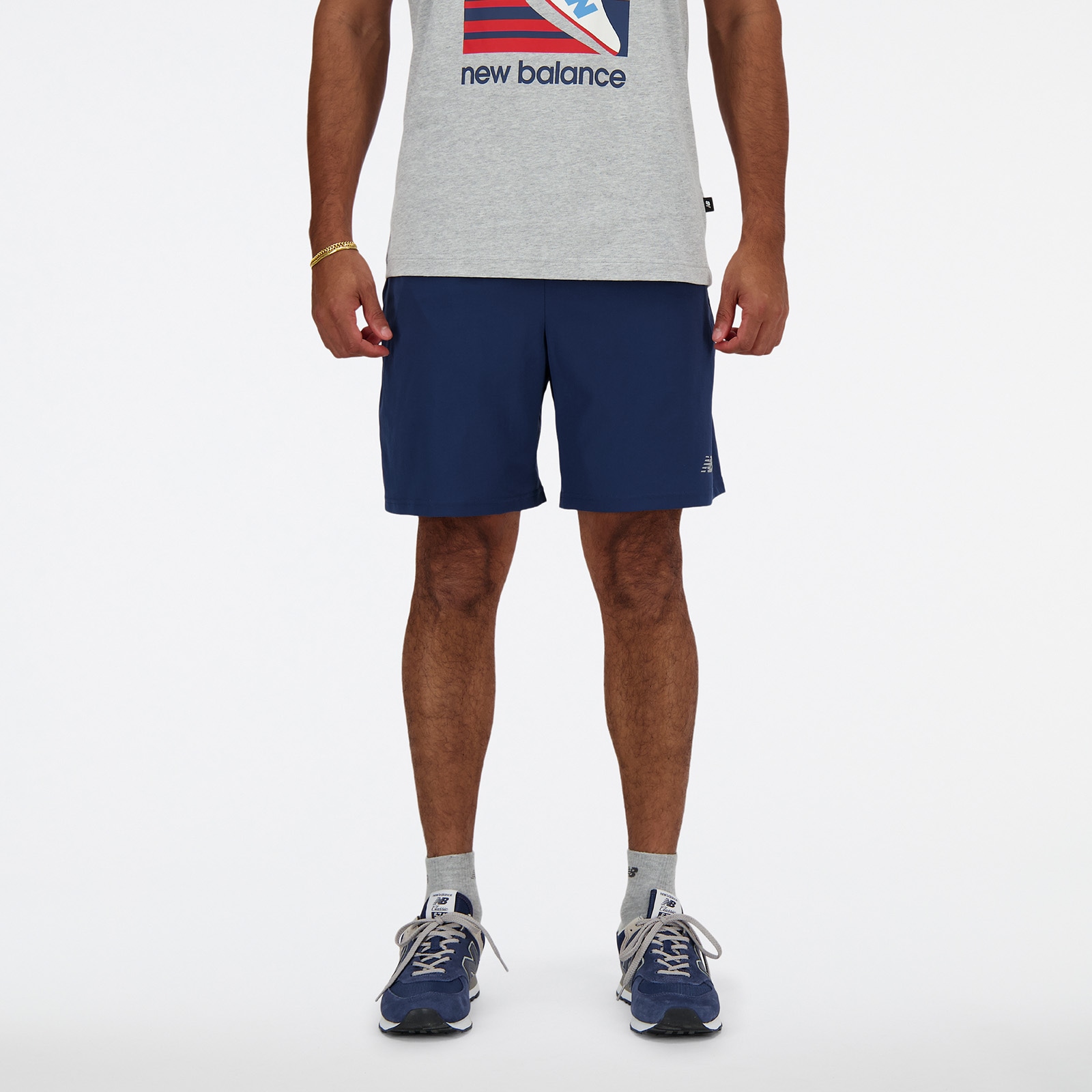 Image of New Balance Laufshorts "SPORT ESSENTIAL SHORT 7" mit feuchtigkeitsabweisender Technologie, atmungsaktiver Innenslip
