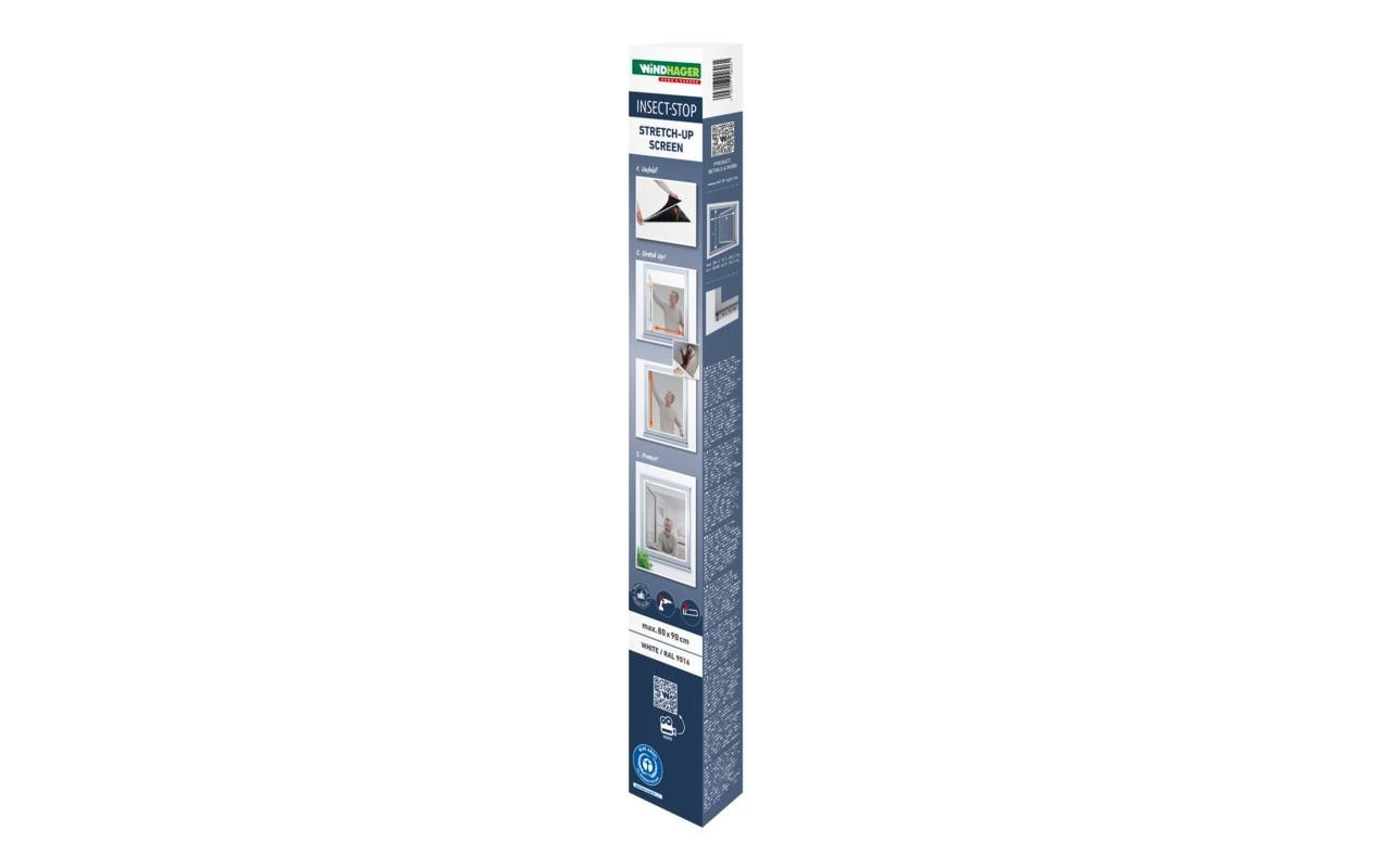 Image of Windhager Insektenschutz-Fensterrahmen "Stretch 80 x 90 cm," Stufenlos teleskopierbares Insektenschutz-Rahmenfenster