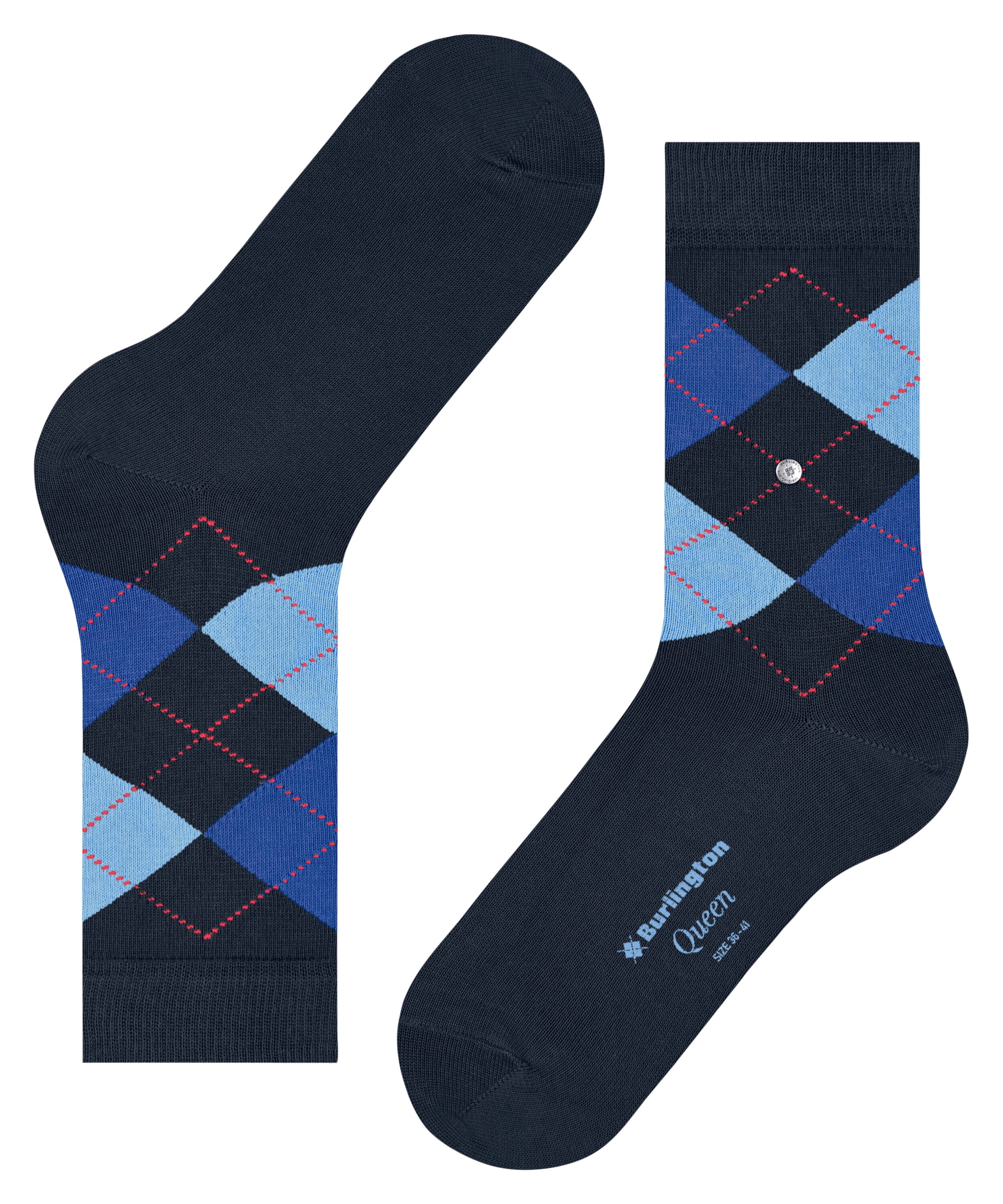 Burlington Socken »Queen« Einheitsgrösse 36-41, Argyle-Muster, gekämmte Baumwolle