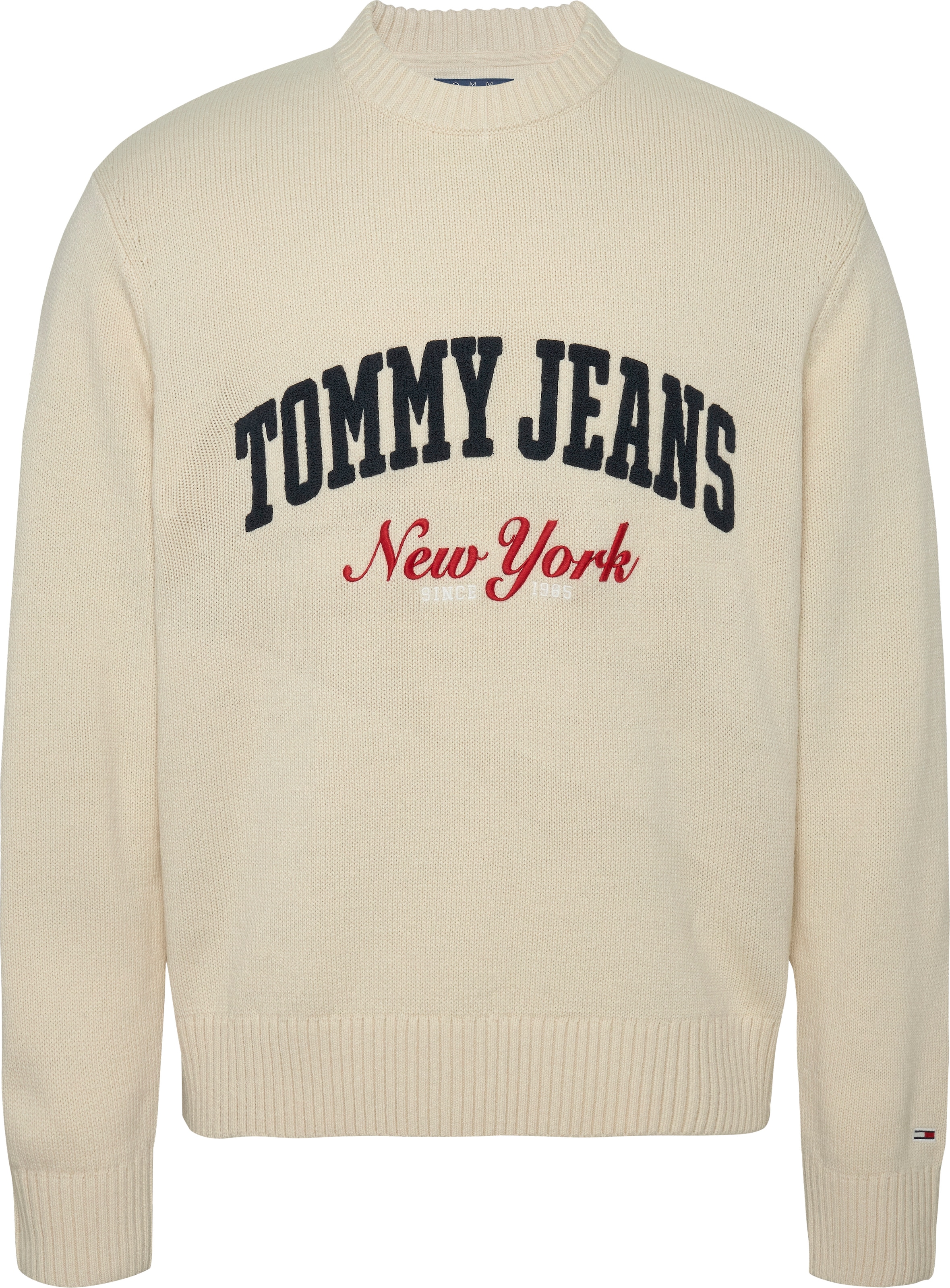 Tommy Jeans Rundhalspullover »TJM REG VARSITY CREW SWEATER EXT«, mit grossem Logo