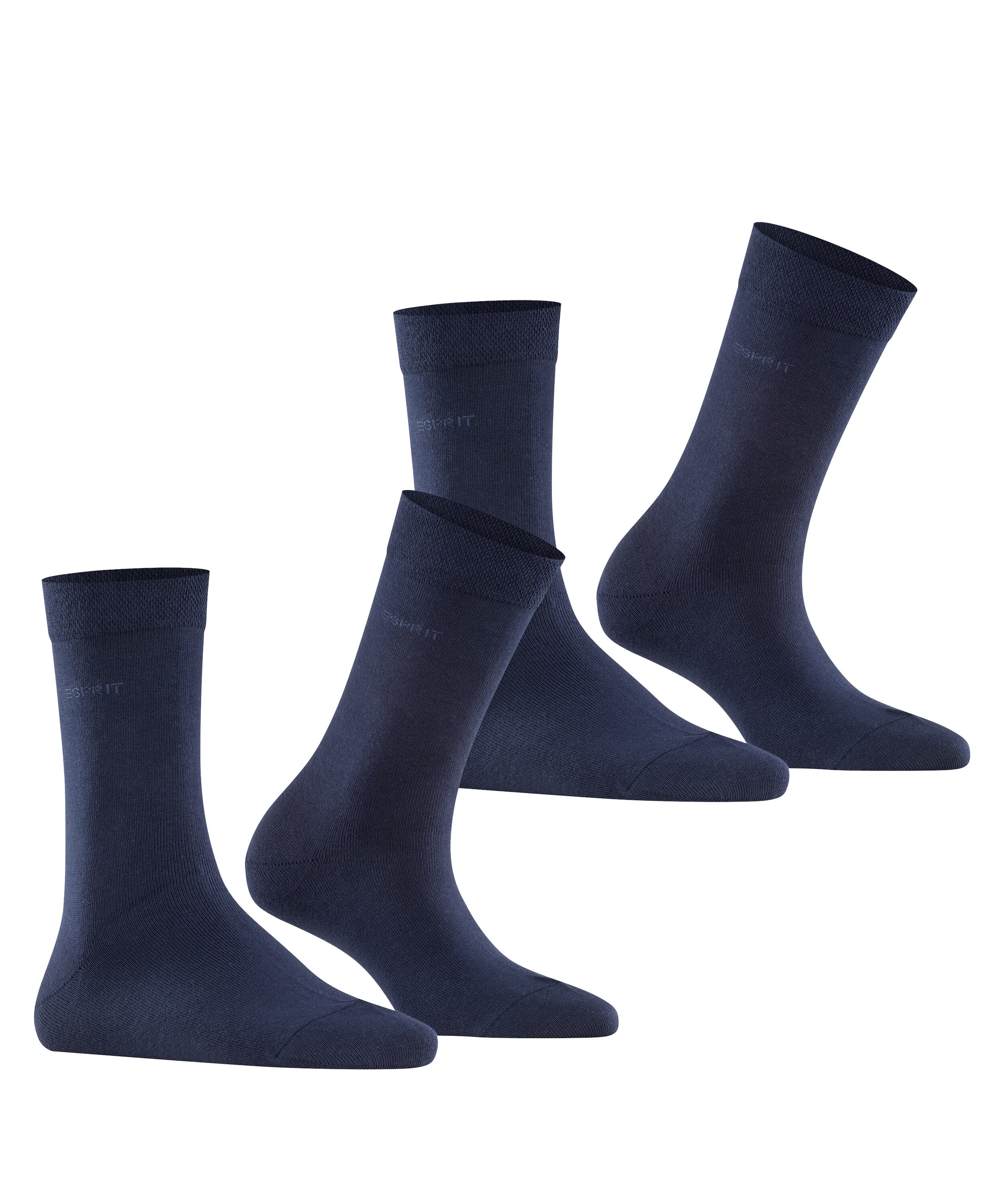 Esprit Socken »Basic Easy« 2 Paar, 2 Paar tlg. ohne einschneidendes Bündchen, Basic-Socke, Uni-Strümpfe atmungsaktiv