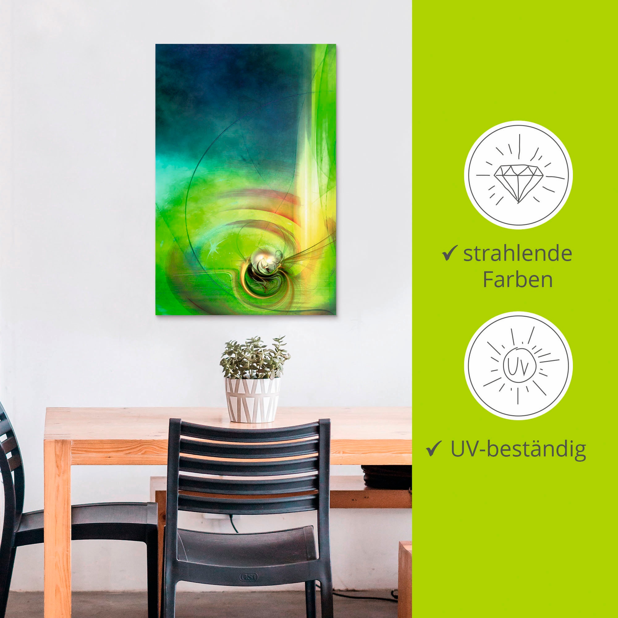 Artland Alu-Dibond-Druck »Abstraktes Spiel CB« Muster 1 Stk. tlg. für Innen- und Aussenbereich geeignet, Outdoorbild