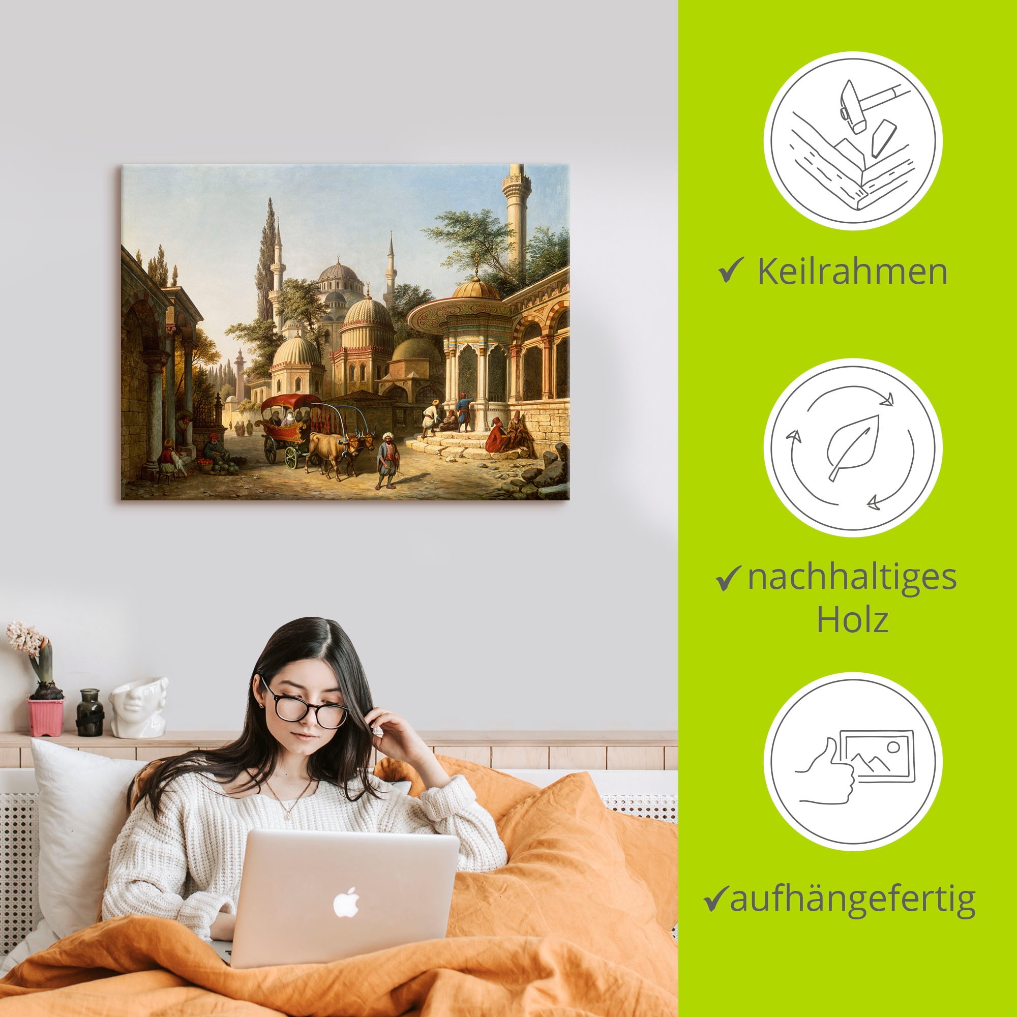 Artland Wandbild »Ansicht einer Moschee in Istanbul«, Gebäude, (1 St.), als Alubild, Outdoorbild, Leinwandbild, Poster in verschied. Grössen