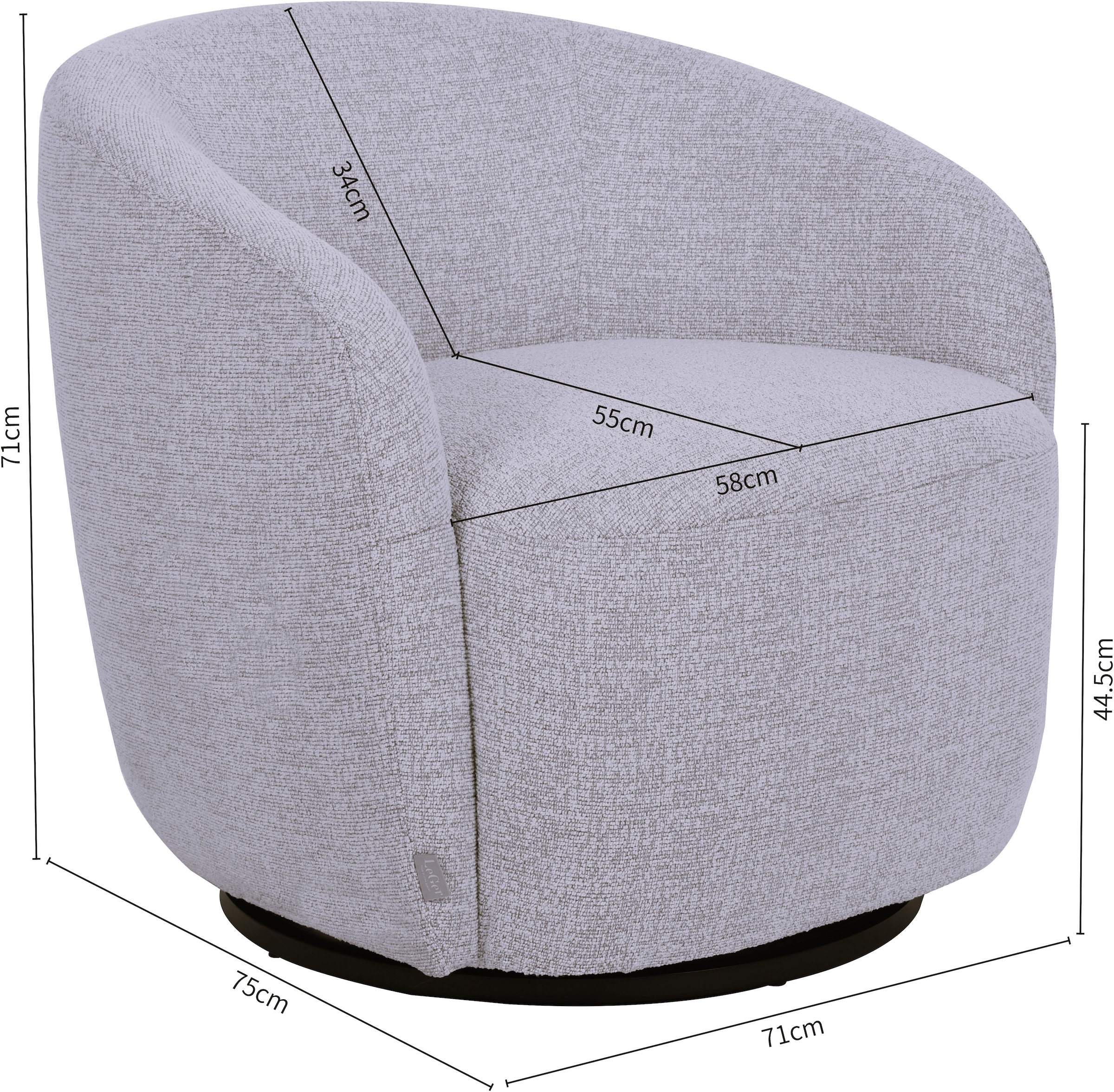 LeGer Home by Lena Gercke Fauteuil pivotant »ZAYRA Lese-Sessel, TV-Sessel, Loungesessel« 360° drehbar, Webstoff