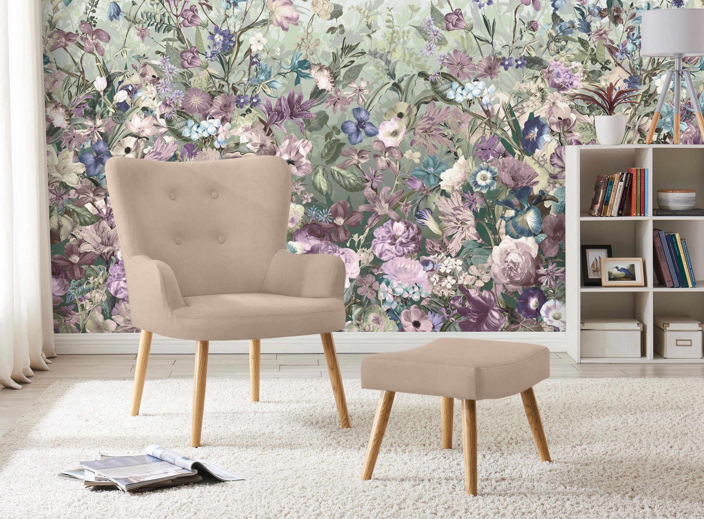 Image of my home Sessel »Levent«, inklusive eines Hockers, in unterschiedlichen Bezugsqualitäten und Farbvarianten, Sitzhöhe 40 cm bei Ackermann Versand Schweiz