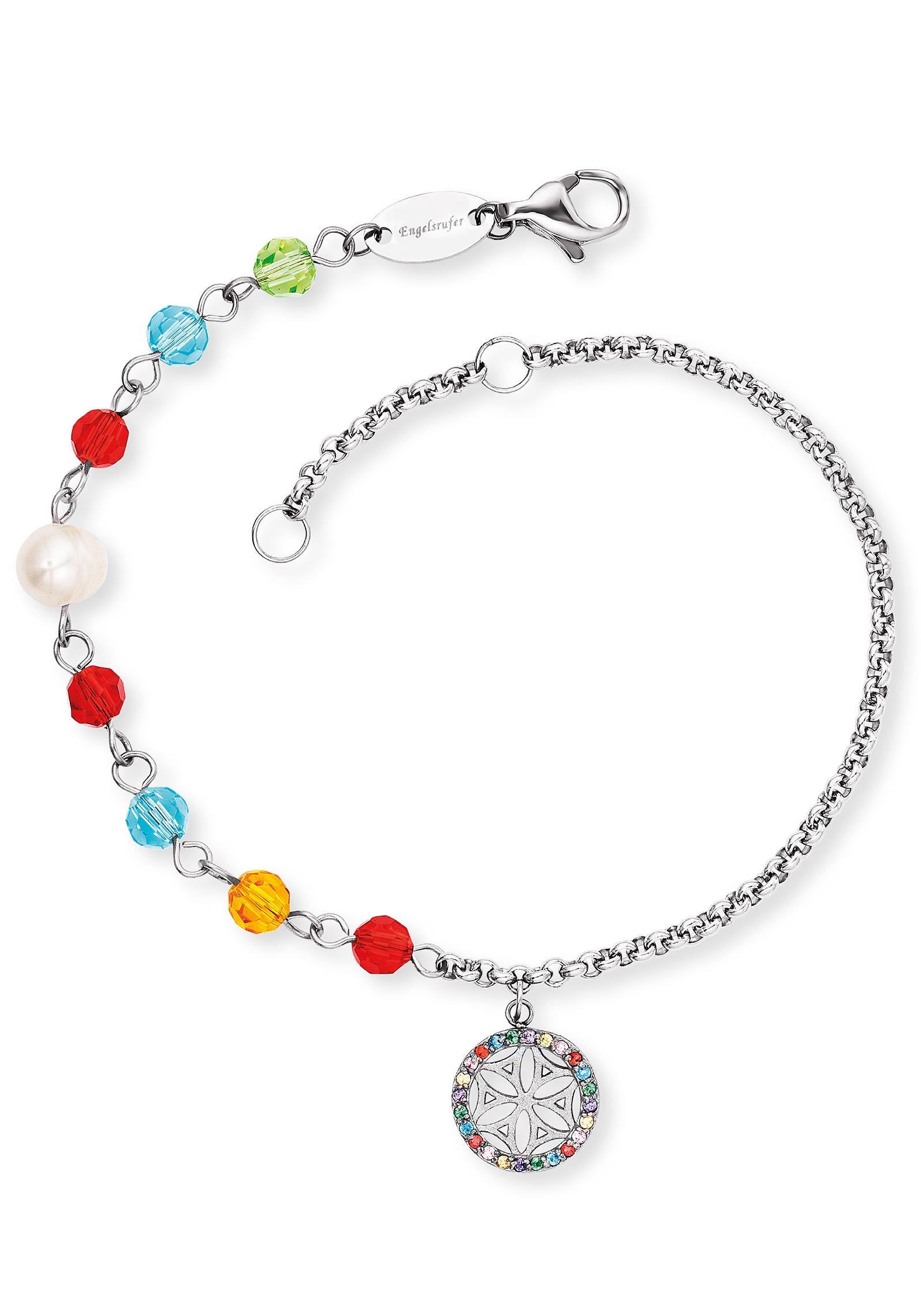 Image of Engelsrufer Edelstahlarmband »BOHO Lebensblume, ERBS-LILLIFL-ZIM«, mit Süsswasserzuchtperlen, Zirkonia und Glasperlen bei Ackermann Versand Schweiz