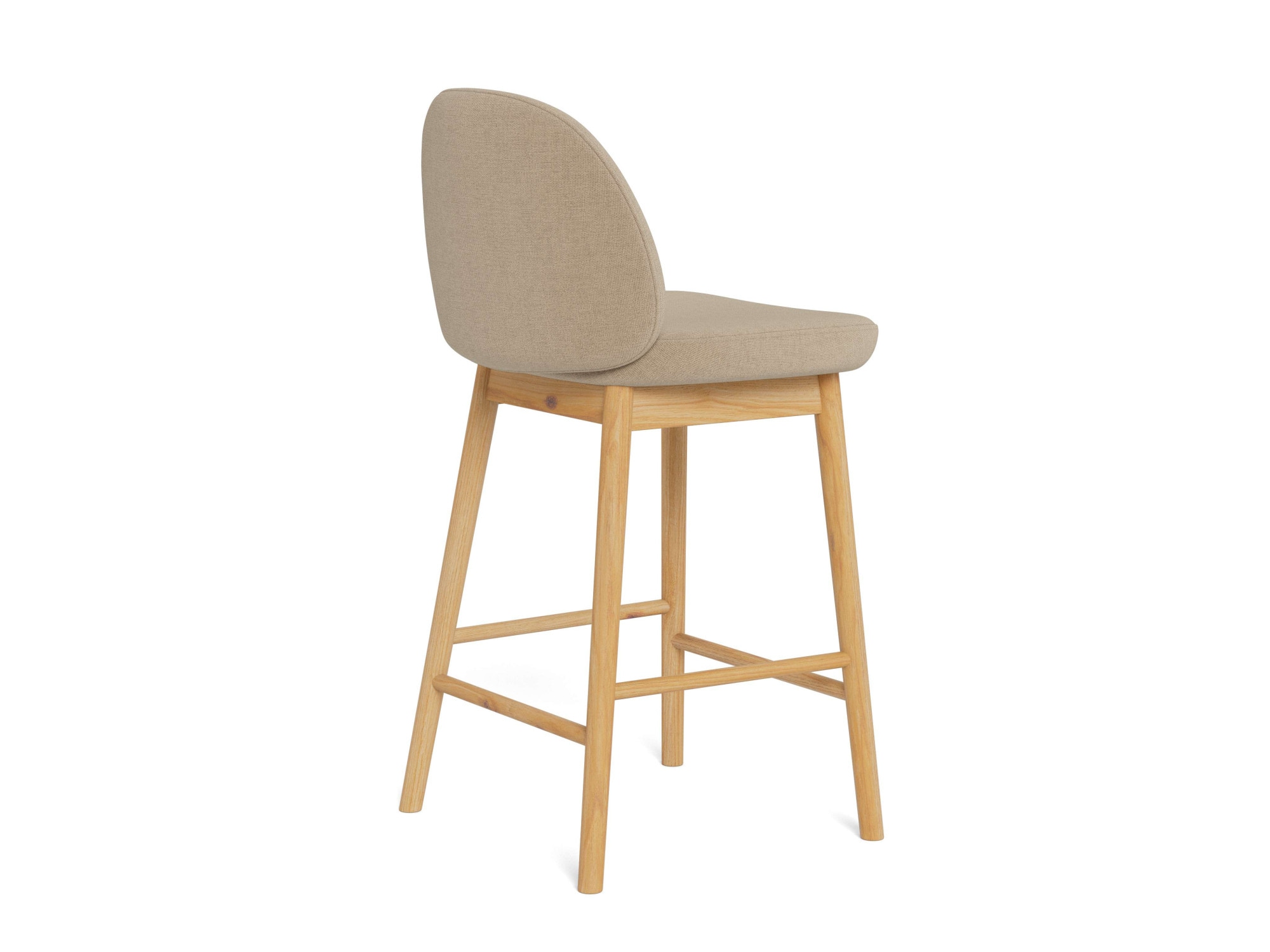 ACTONA GROUP Barhocker »Sophia - Bequemer Barstuhl aus Eiche mit Fussstütze & Rückenlehne« Set, 2 Stk. tlg. Skandinavisches Design, Sitz aus Stoff, für Küche & Essbereich